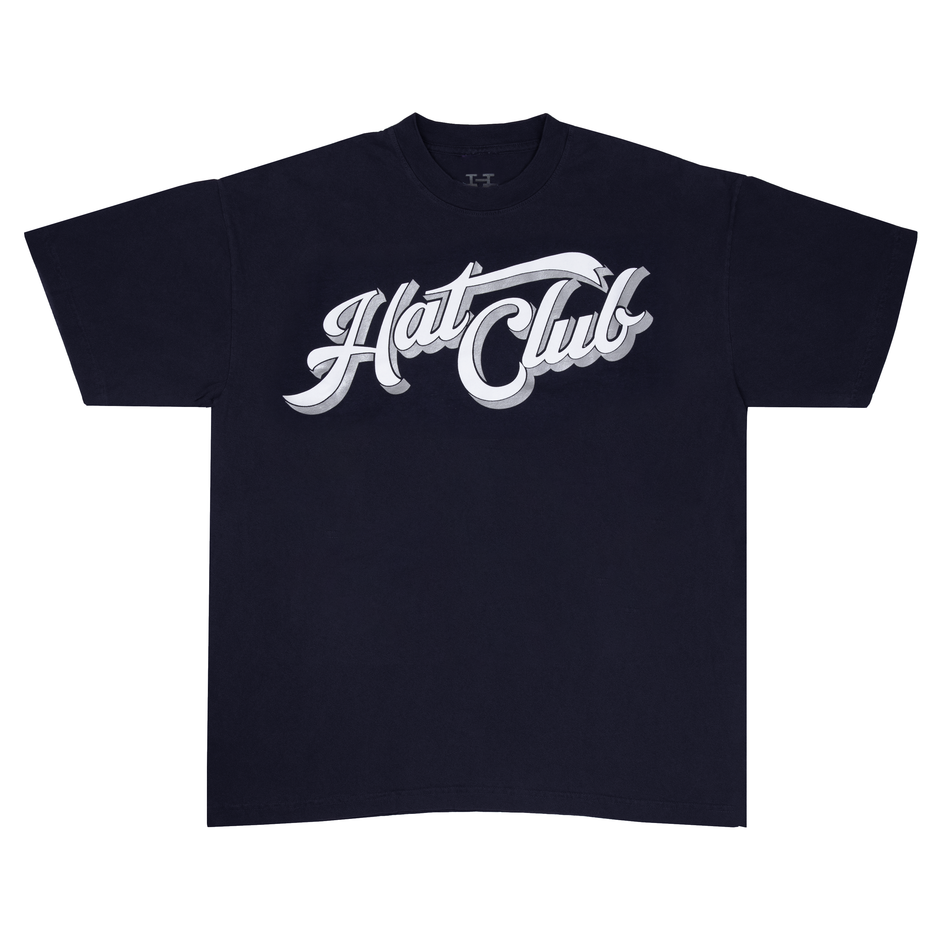 Hat Club 2025 Script Tee - Navy Blue Cotton T-Shirt for Men | Casual Streetwear & Everyday Outfits