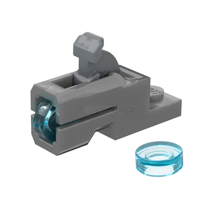 LEGO Minifigure Accessory - Mini Blaster Projectile Launcher Fires 1x1 Tiles in Trans Light Blue | Perfect for LEGO Battles & Action Scenes | MiniMOC Building Toy for Kids & Collectors