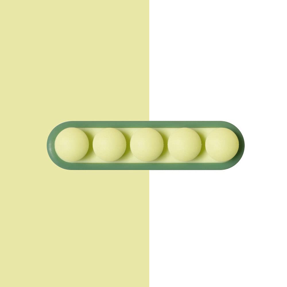 Pea-Shaped Silicone Cable Holder Clips - Punch-Free Cord Organizer for USB Charging Cables, Office & Home Use (Green) - Perfect for Desk, Car, and Travel Cable Management