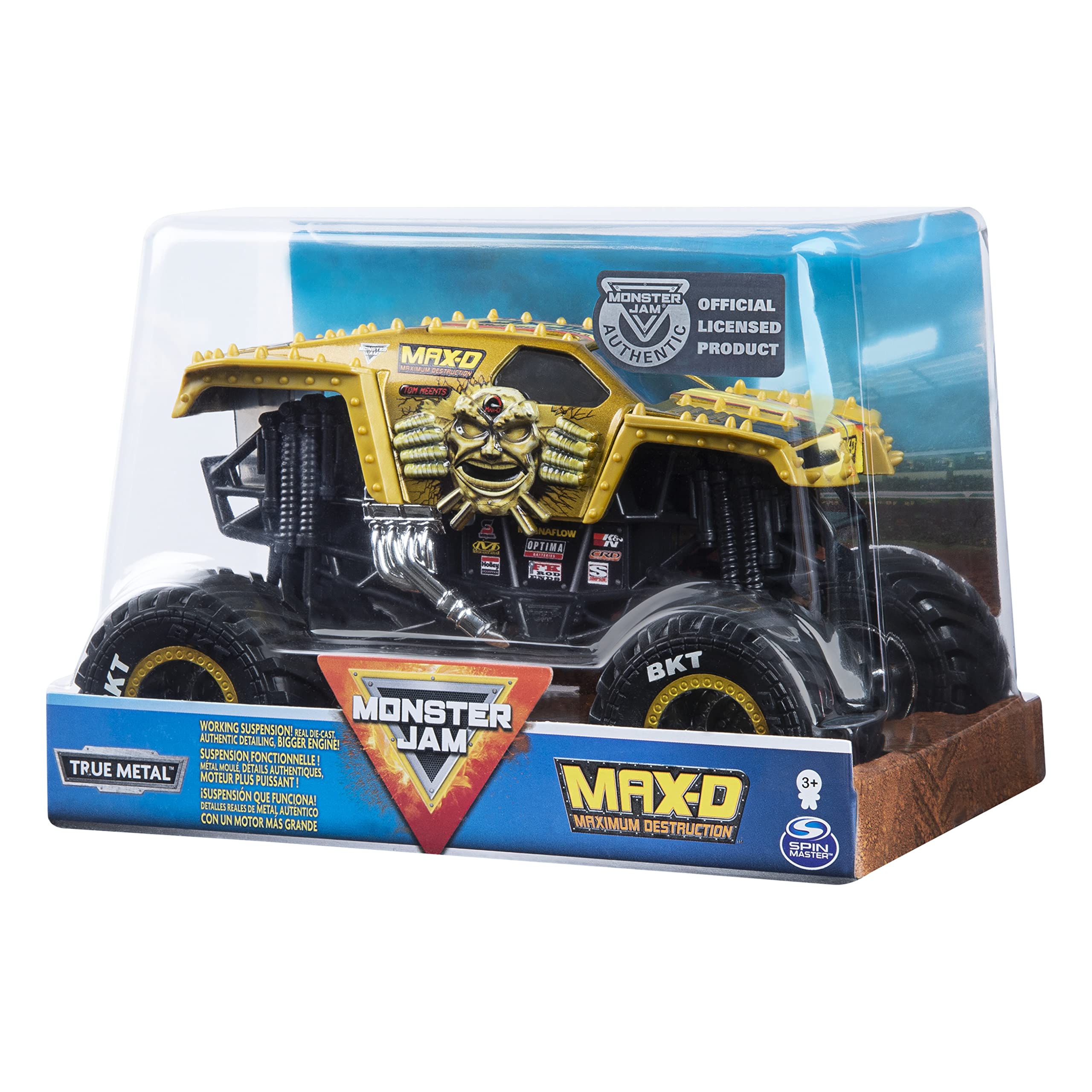 Official Max D Monster Truck Die-Cast Vehicle 1:24 Scale - Monster Jam Replica for Kids & Collectors - Perfect for Playtime, Display & Gifting