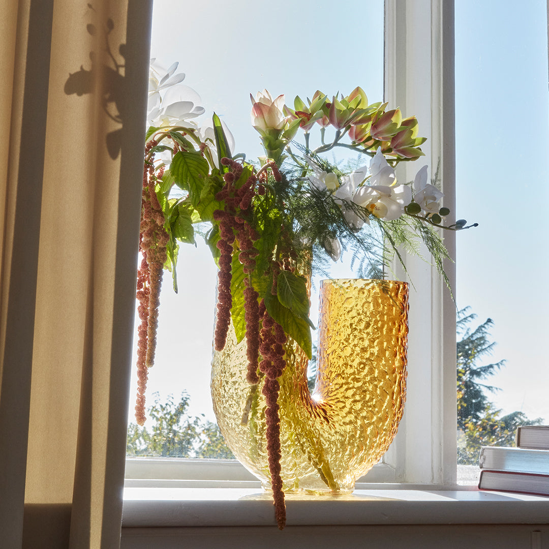 Aurora Elegant Glass Vase for Home Decor - Perfect for Flowers, Centerpieces, and Wedding Decorations