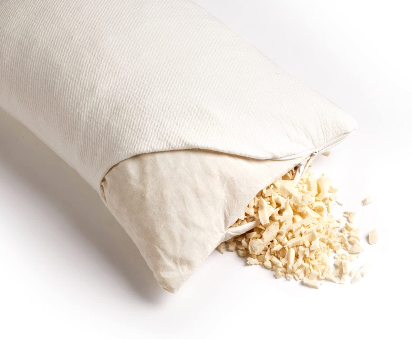 Natural Latex Shredded Foam Pillow - Standard Size for Neck Pain Relief & Better Sleep - Hypoallergenic & Breathable Bed Pillow for Side, Back & Stomach Sleepers