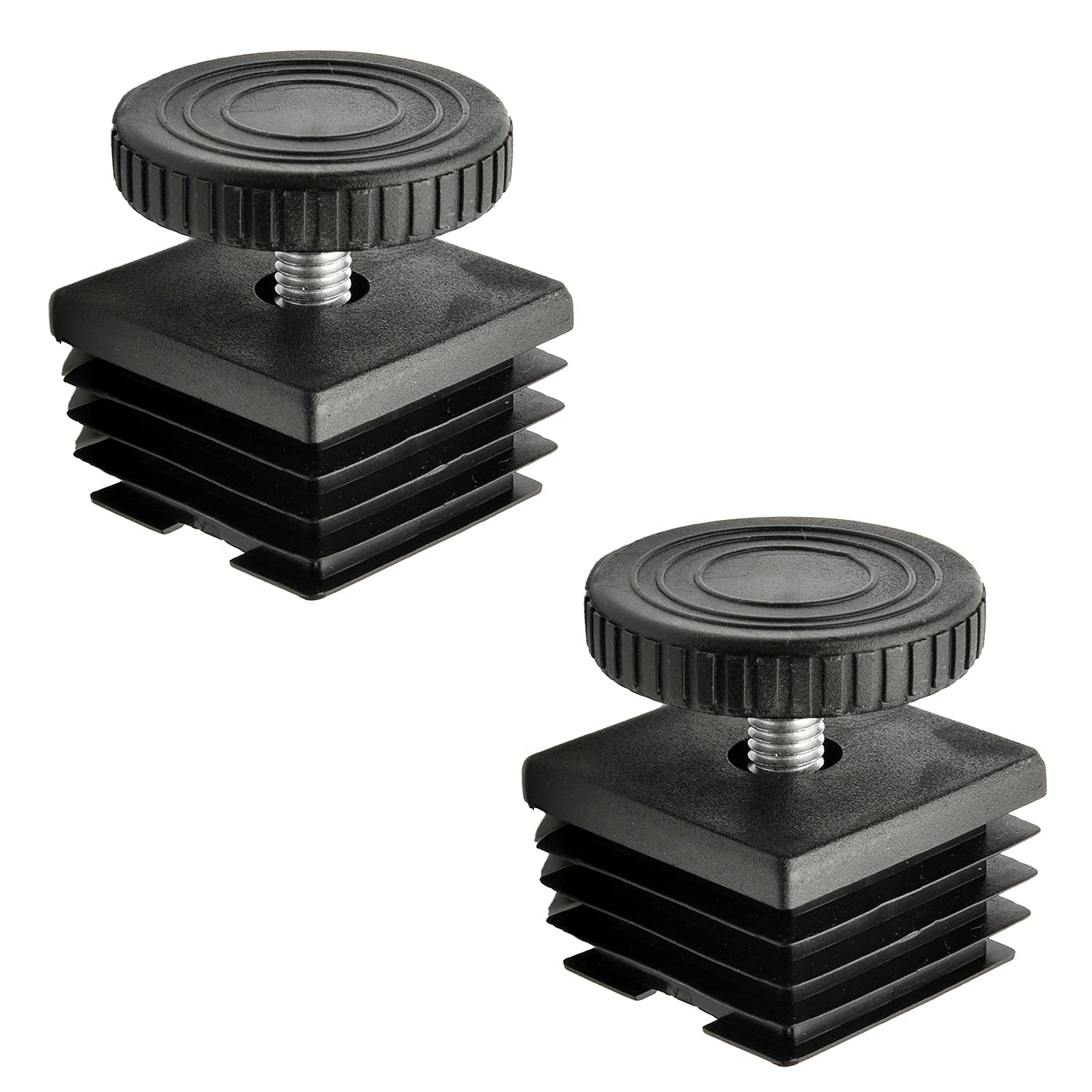 Yinpecly M8x18mm Adjustable Leveling Feet - Plastic & Iron Stem Furniture Levelers for Tables, Cabinets, Shelves, Beach Chairs (Black, 16PCS) - Perfect for Home, Office & Outdoor Furniture Stability