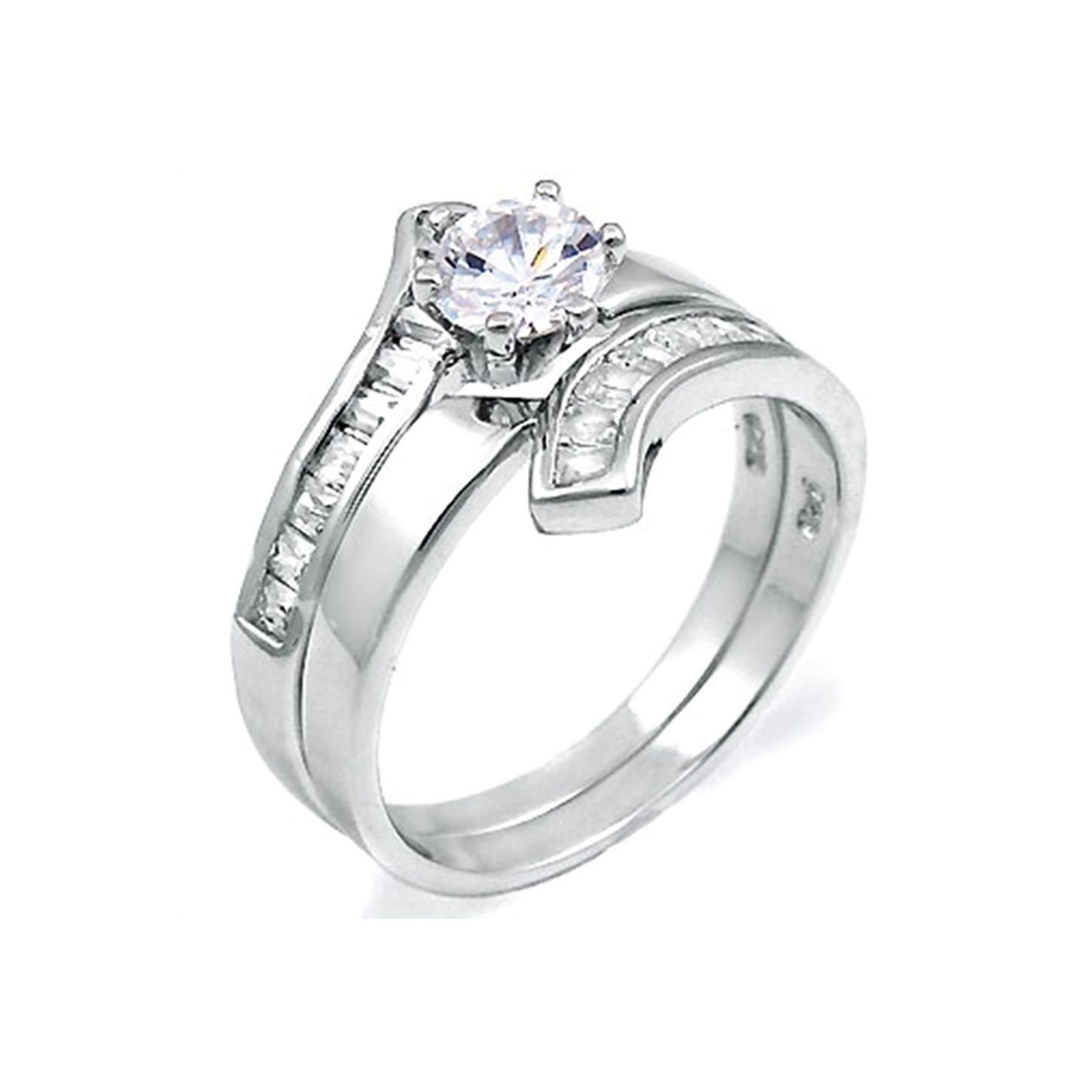 925 Sterling Silver Wedding Ring Set with 0.80ct Diamond - Elegant Bridal Jewelry for Engagement, Anniversary & Special Occasions