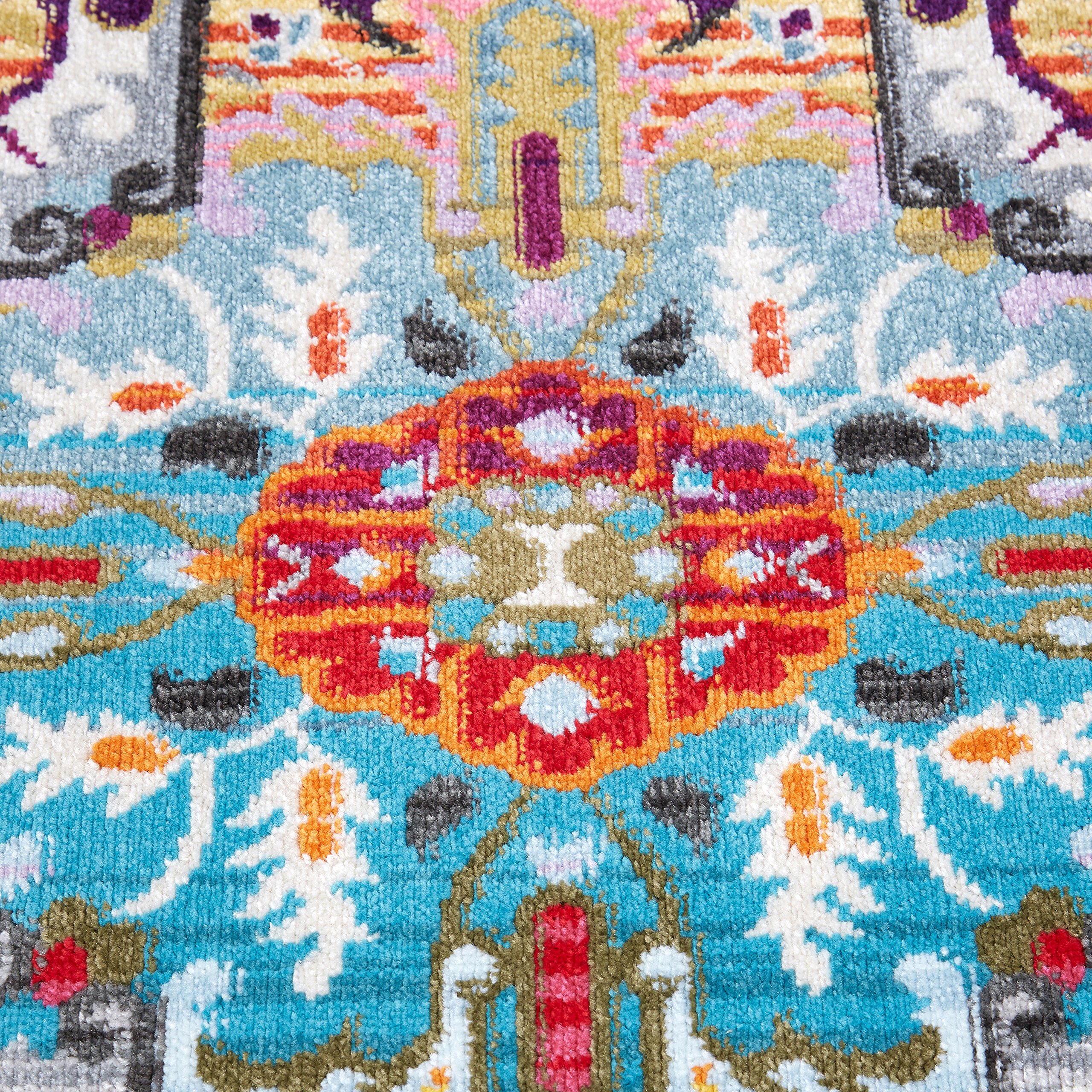 Home Dynamix Clearance Melody Tiana Modern Runner Rug 2'x8' - Blue Pink Ivory Striped Non-Slip Hallway Carpet for Living Room, Bedroom & Entryway
