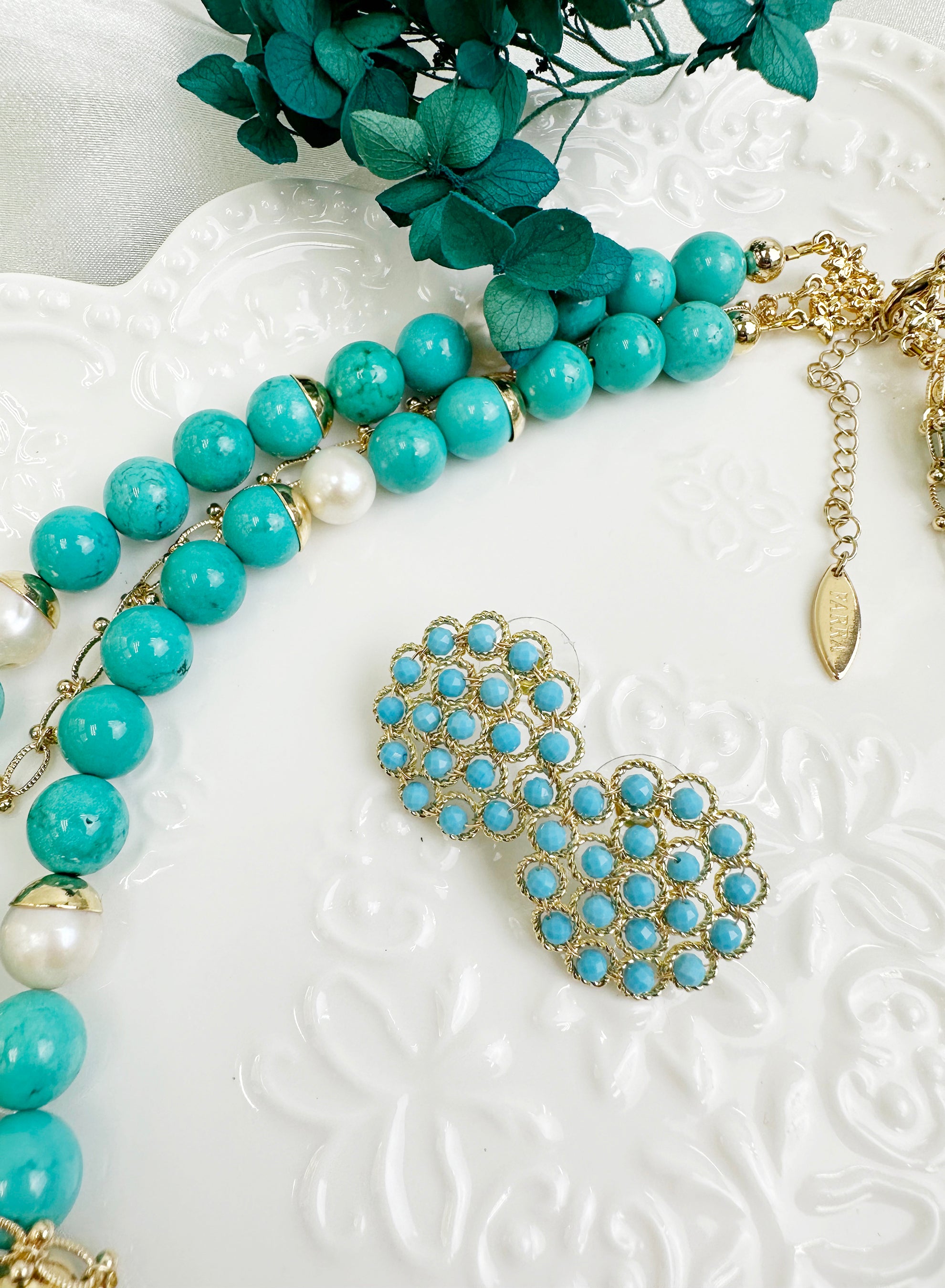 Turquoise Statement Earrings KE007 - Handmade Boho Chic Jewelry for Women, Gift for Her - Perfect for Weddings, Parties & Special Occasions