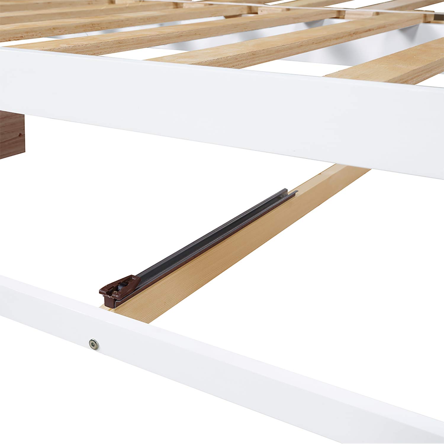 Extendable Wooden Daybed Frame - Converts from Twin to King Size with Trundle Bed & 2 Storage Drawers | Multi-Functional Sofa Bed for Bedroom, Living Room & Guest Room (White) - Perfect for Small Spaces, Sleepovers & Extra Storage