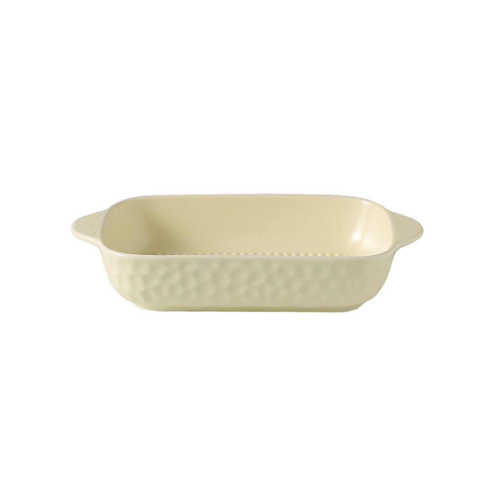 Haifle 7-Inch Beige Rectangular Ceramic Lasagna Dish for One Person - Oven & Microwave Safe Baking Pan, Shallow Casserole Dish - Perfect for Individual Portions, Meal Prep & Small Batch Baking