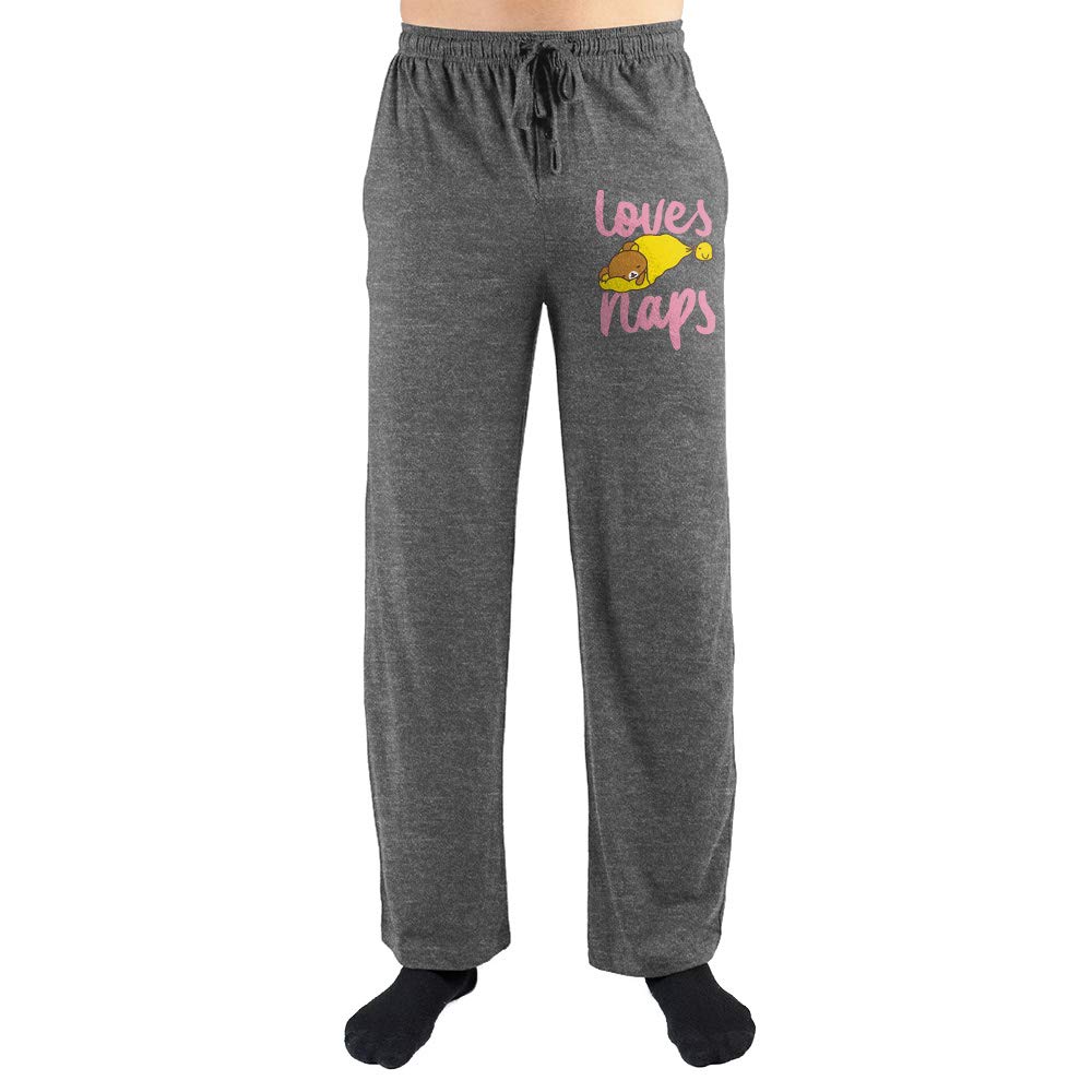 Men's Rilakkuma Anime Sleep Pajama Pants - Soft Cotton Lounge Pants for Relaxing at Home, Anime Gift for Fans, Comfortable Sleepwear for Nighttime & Lounging