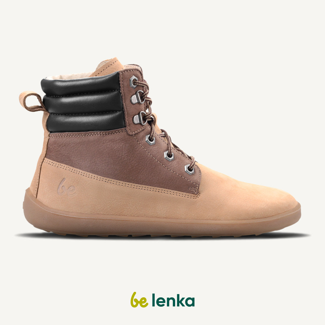 Barefoot Boots for Women & Men - Be Lenka Nevada Neo in Sand & Dark Brown | Minimalist Comfort for Hiking, Travel & Everyday Wear