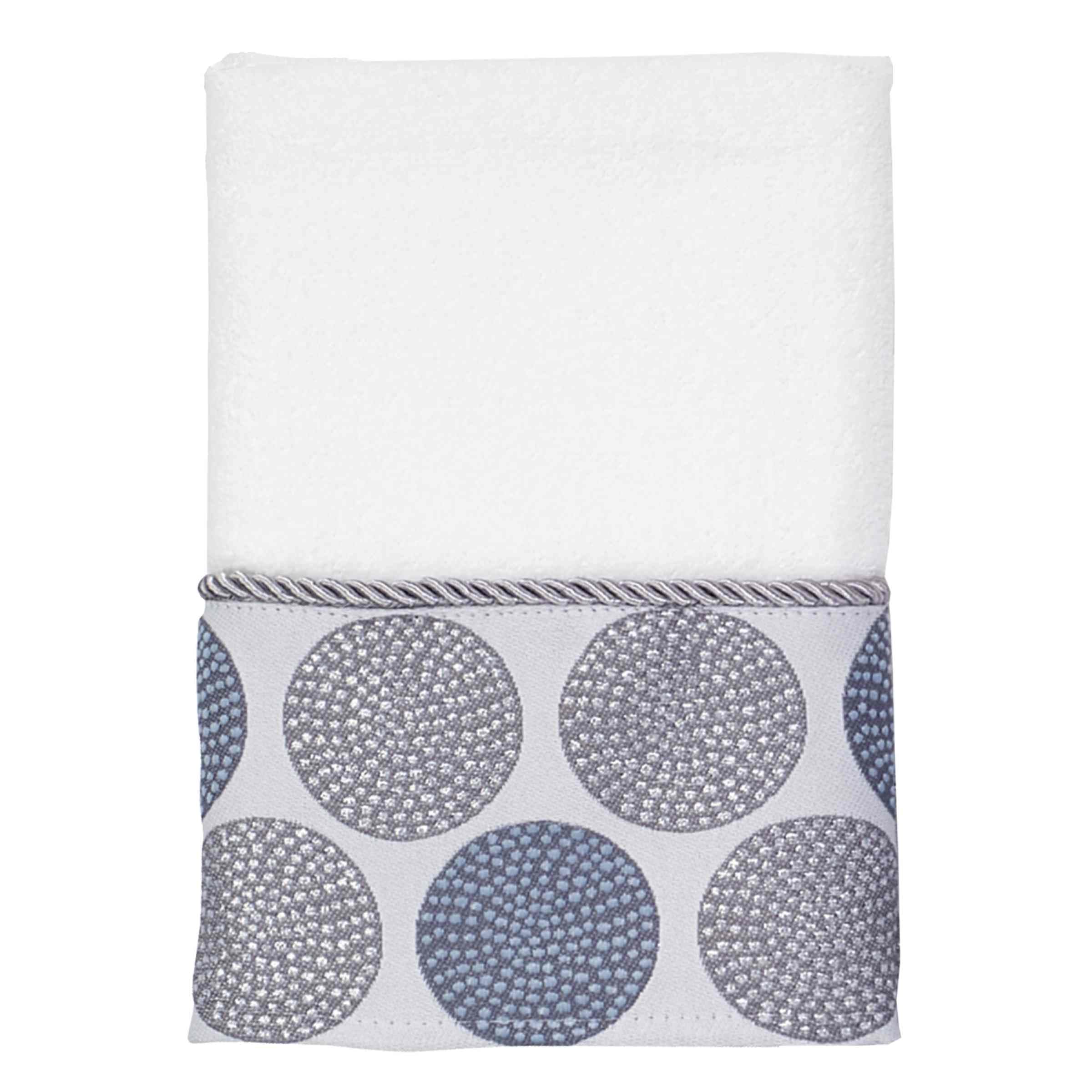 Avanti Linens Premium Cotton Hand Towels - Ultra Soft & Highly Absorbent Bath Towels (Dotted Circles Collection, White) - Perfect for Bathroom, Kitchen & Guest Use