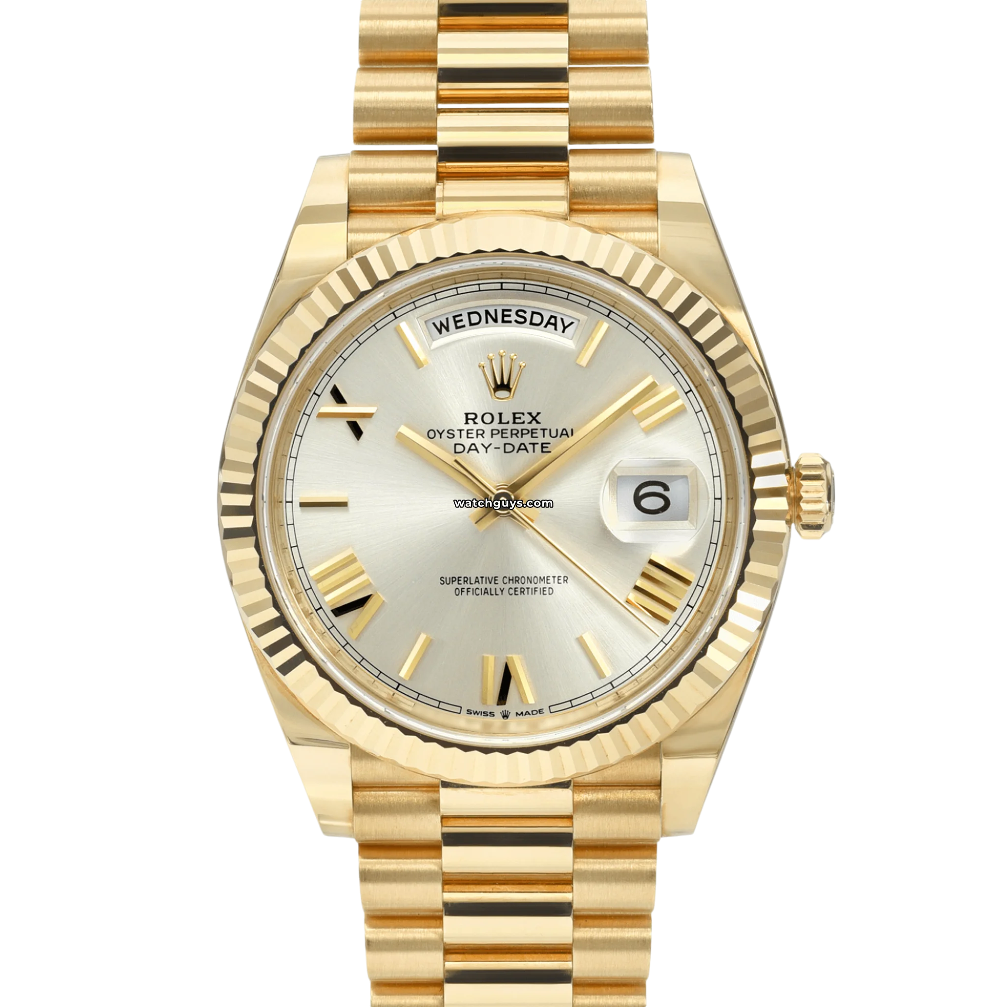 Rolex Day Date 228238 40mm Men's Watch - Silver Dial with Roman Numerals - Luxury Dress Watch for Business & Formal Occasions