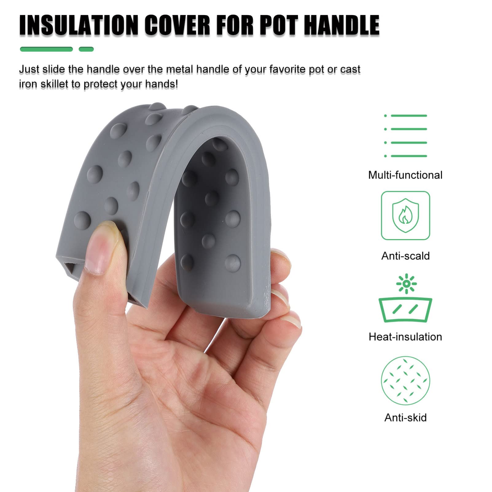 Heat-Resistant Silicone Pot Handle Cover - Anti-Scald, Non-Slip Cookware Handle Sleeve for Safe Cooking - Perfect for Stovetop, Oven & Grill Use