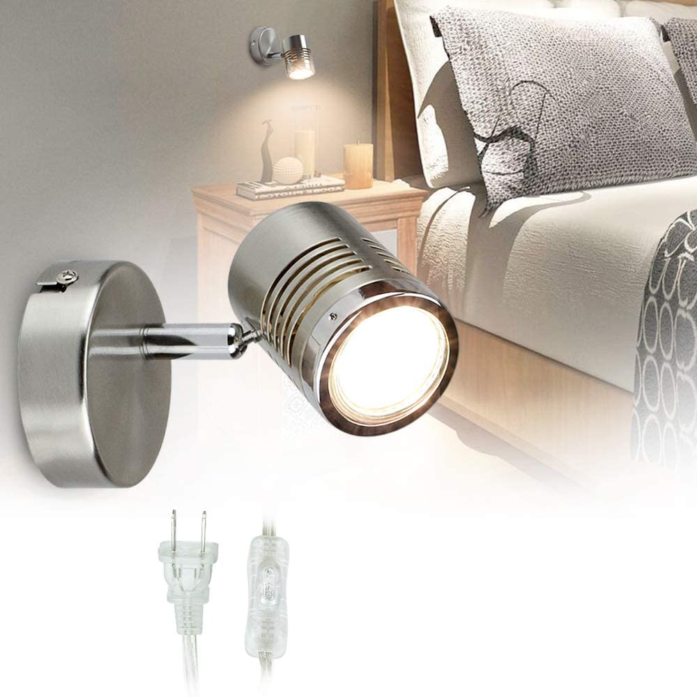 Depuley Mini Directional Wall Spot Light - Adjustable Flush Mount Ceiling Plug Track Lighting for Living Room, Bedroom & Gallery | Dimmable LED Accent Lighting for Home & Commercial Spaces