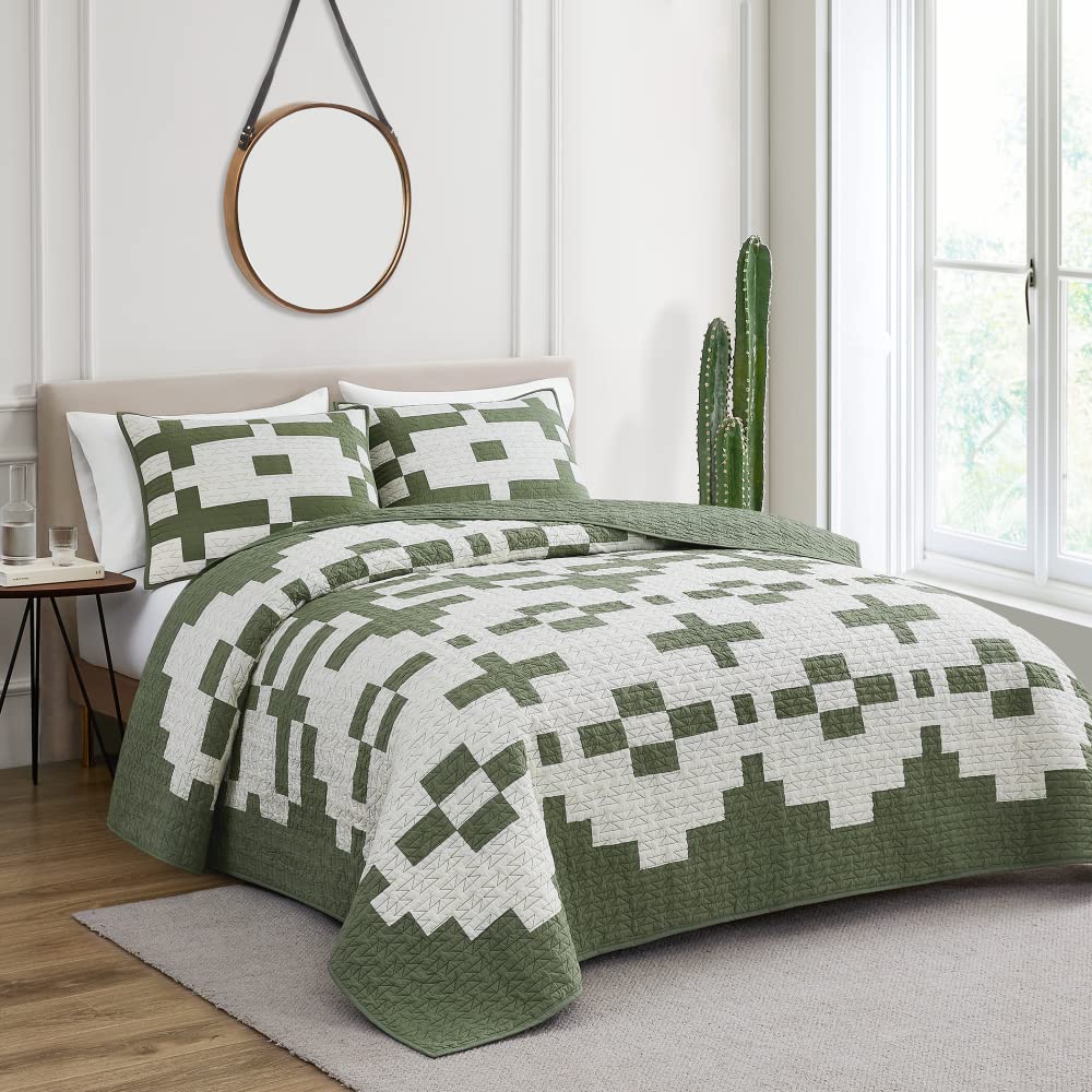 Pendleton Painted Cove Cotton Pieced Quilt Set - 100% Soft Cotton Bedding - Twin/Full/Queen/King Size - Rustic Home Decor for Cozy Bedrooms & Cabin Retreats