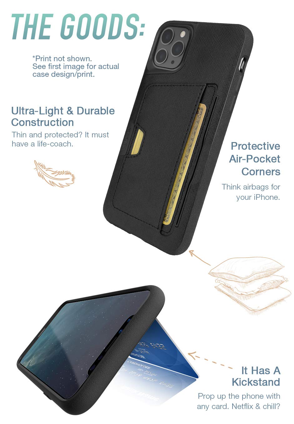 Smartish Dusk Yourself Off iPhone 11 Pro Wallet Case - Slim Protective Kickstand Credit Card Holder for iPhone 11 Pro | Perfect for Everyday Use, Travel & Hands-Free Viewing