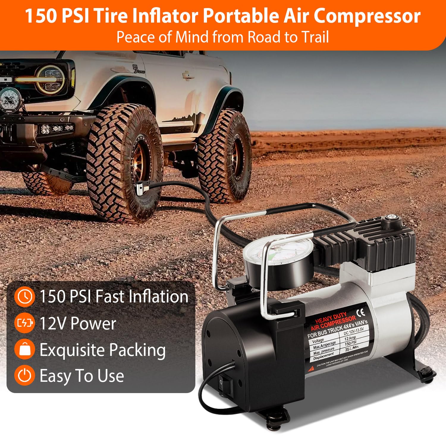 Car Emergency Kit with Air Compressor & Jumper Cables - Roadside Safety Kit for Cars, Trucks & Vehicles - Includes Folding Shovel, First Aid Kit, Tow Rope & Blanket - Winter Car Repair Tool Set for Emergency Preparedness & Roadside Assistance