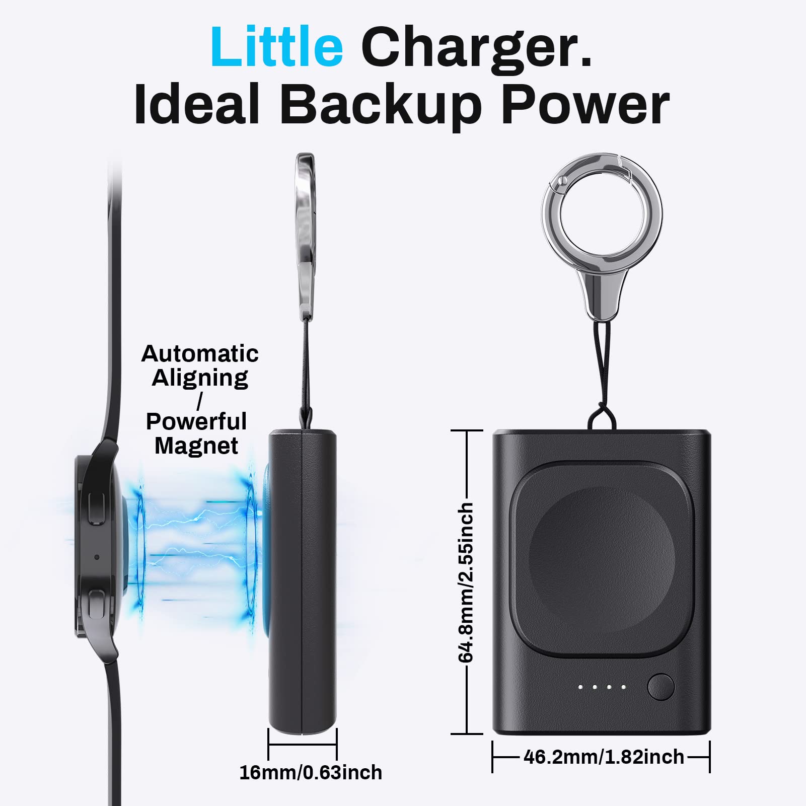 Galaxy Watch 7 Ultra Charger - 1800mAh Portable Magnetic Charger for Samsung Galaxy Watch 7/Ultra/6/6 Classic/5/5 Pro/4/3/Active 2 & Gear S3/Sport - Compact Keychain Design for Travel, Gym & Everyday Use