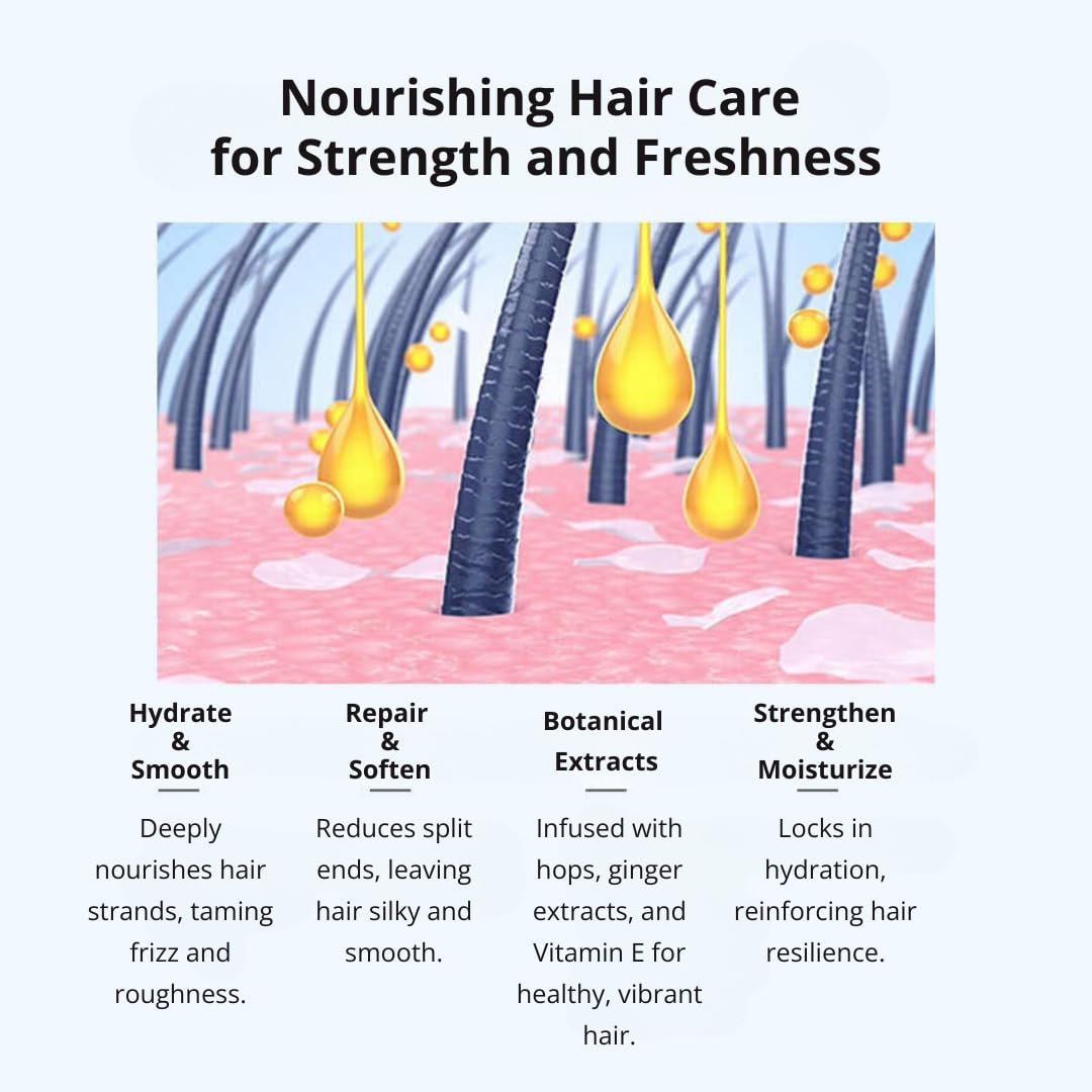 Bee & Flower Ginger Strengthening Hair Conditioner 750mL - Natural Hair Growth Treatment for Damaged Hair - Perfect for Dry, Frizzy & Color-Treated Hair at Home or Salon Use