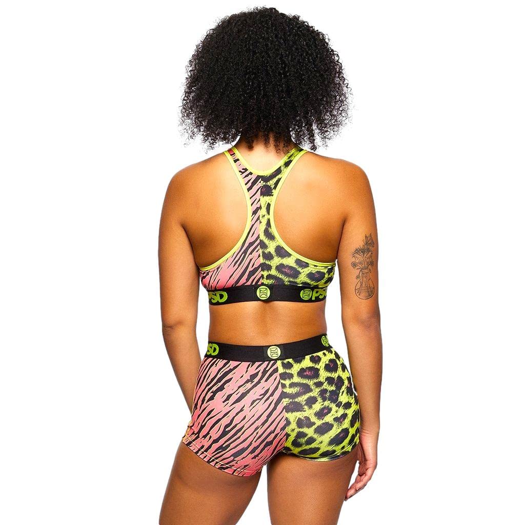 PSD Women's Neon Cat Print Boyshort Underwear - Red, Size XS - Comfortable & Sexy Lingerie for Sleep, Lounge & Everyday Wear