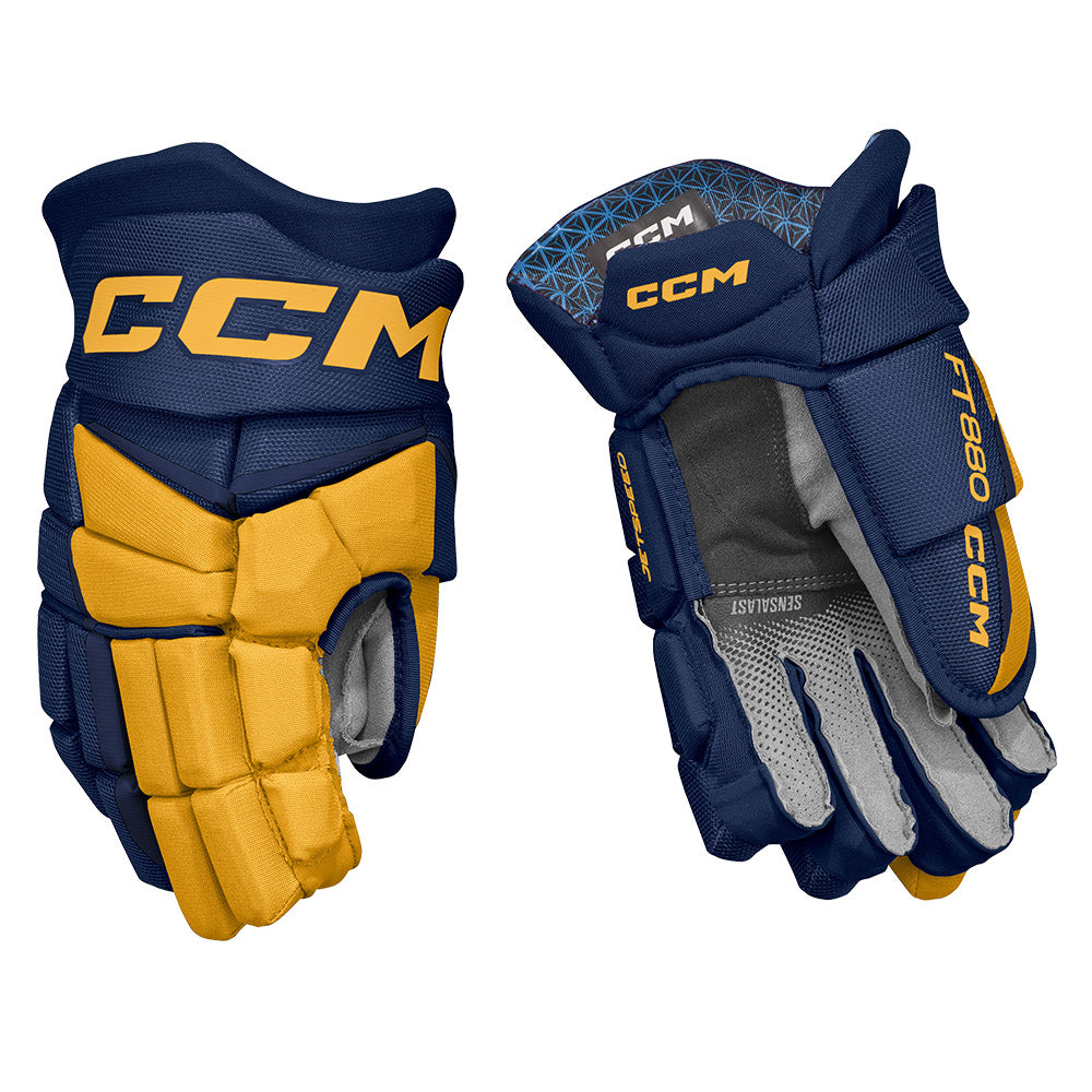 CCM Jetspeed FT880 Junior Ice Hockey Gloves - Youth Protective Hockey Gear for Practice & Games - Perfect for Ice Rink & Street Hockey Training