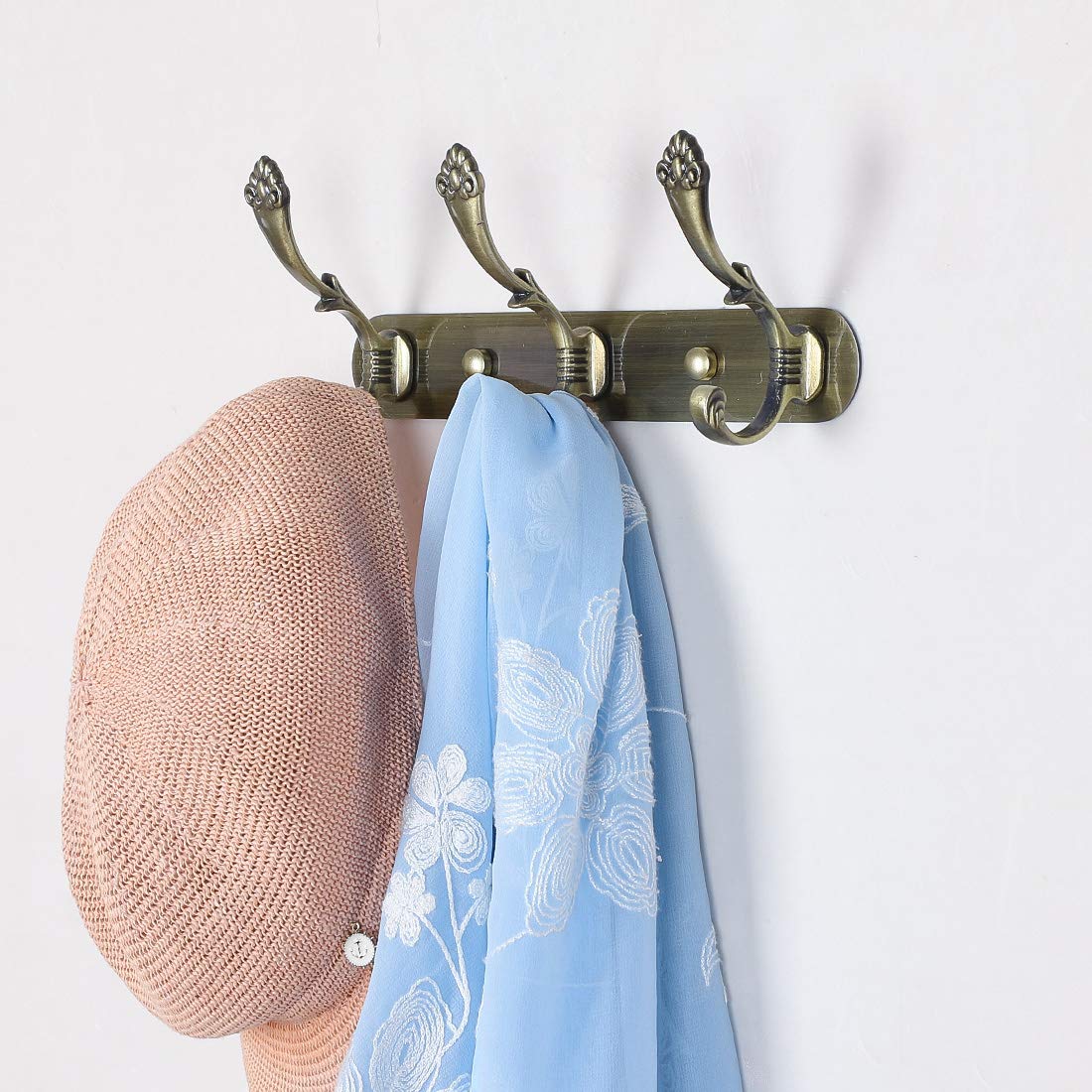 Stainless Steel Coat Hook Rail - 3 Hooks for Bathroom & Closet