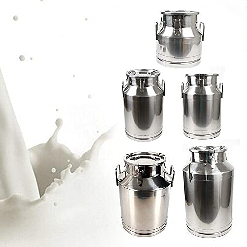 50L Stainless Steel Farm Milk Can with Silicone Seal - Multi-Purpose Pail for Wine, Dairy, Oil, Tea Storage - Ideal for Farm, Kitchen & Brewing Use