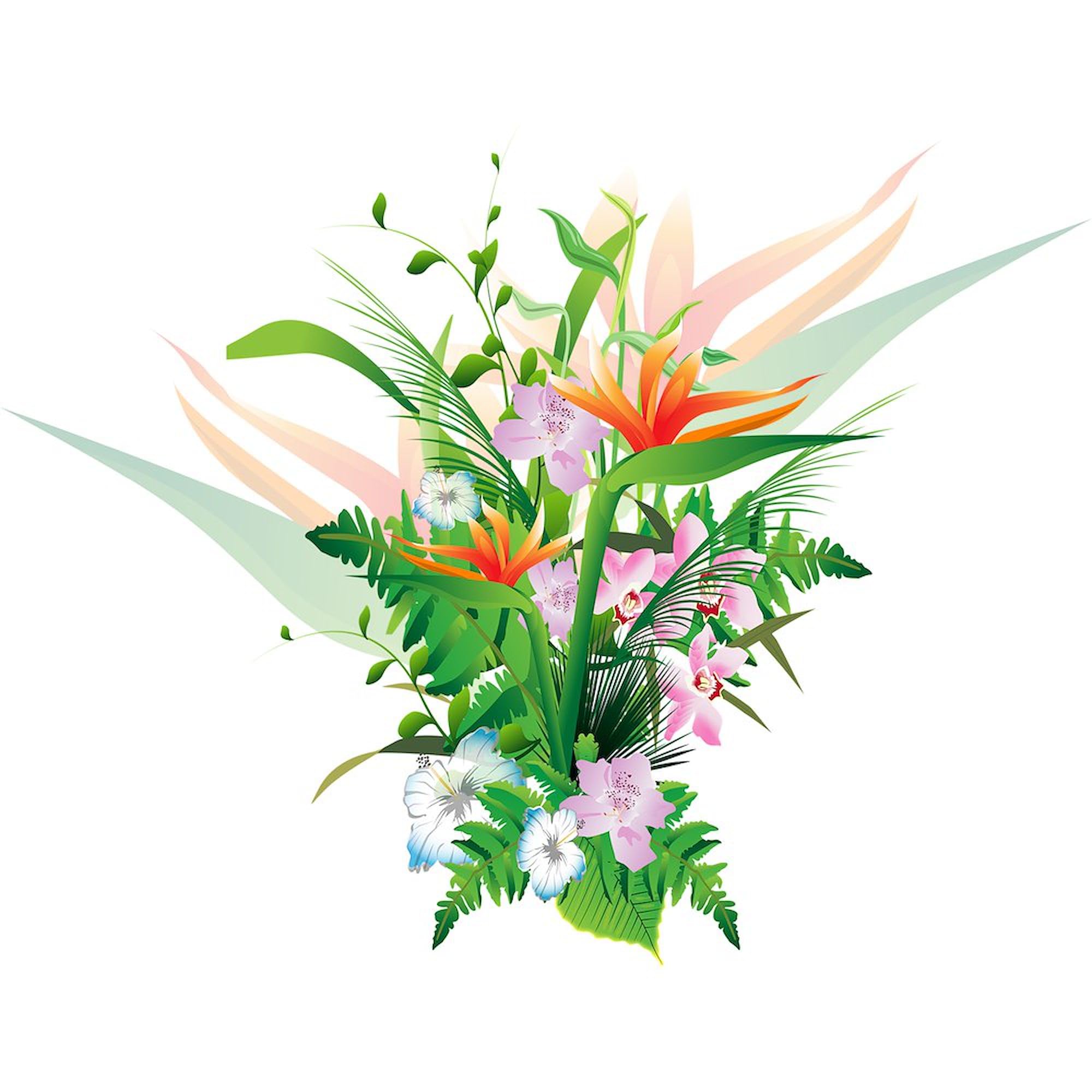 Beautiful Flowers Oval Car Bumper Sticker - Decorate Your Vehicle