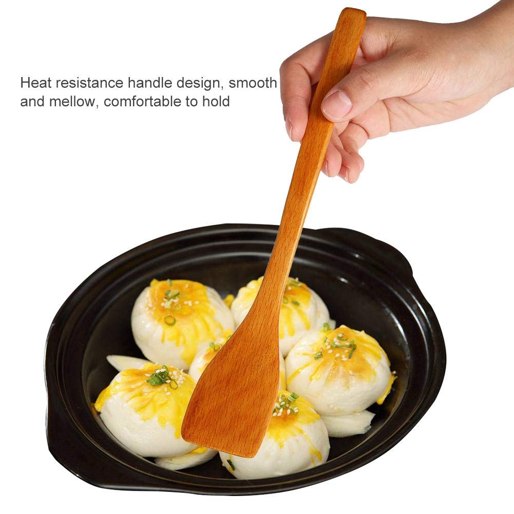 Premium 9.7 Inch Wooden Spatula for Cooking - Natural Light Wood Turner for Nonstick Pans, Woks & Cookware - Ideal for Flipping Pancakes, Eggs & Stir-Fry Dishes - Eco-Friendly Kitchen Utensil Set Accessory