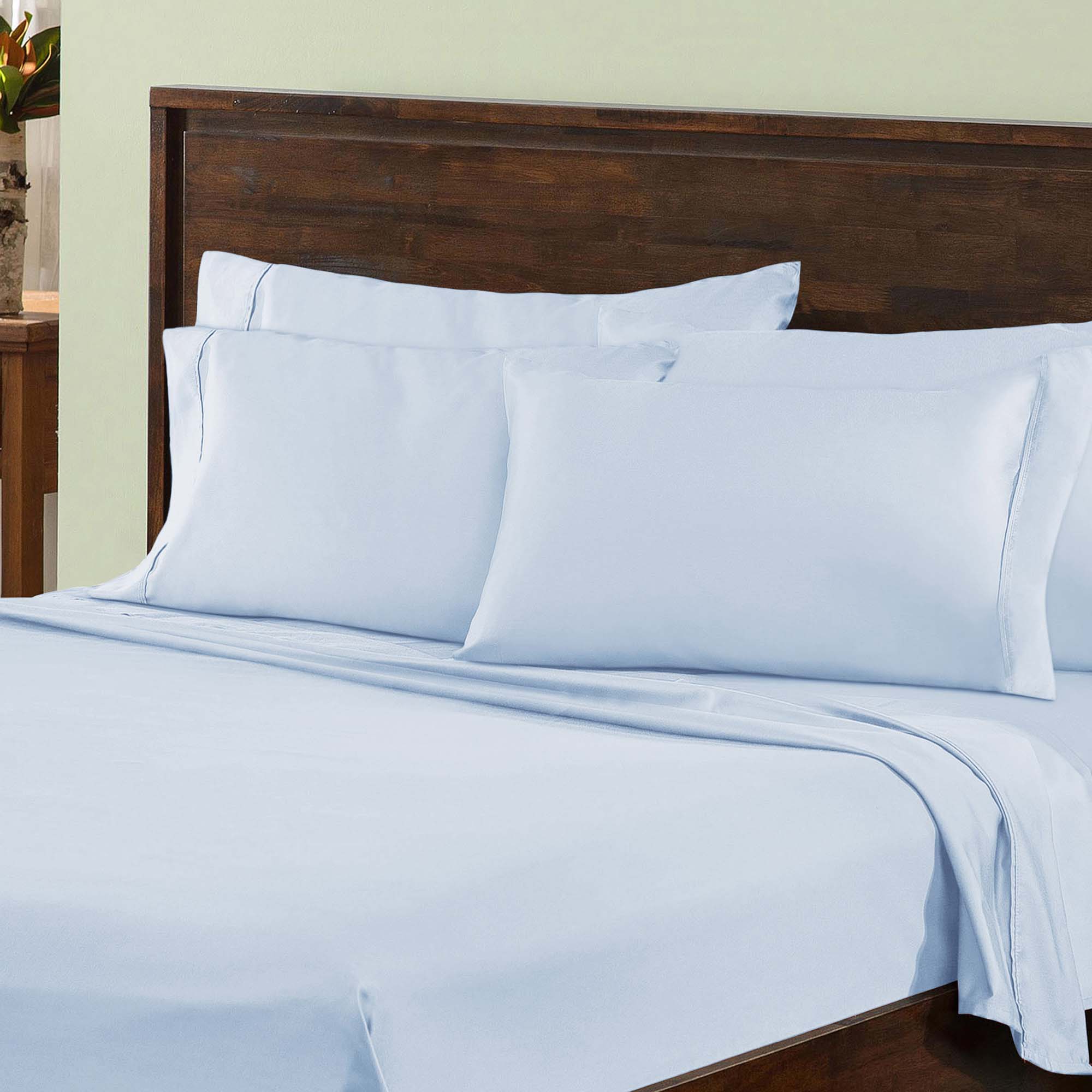1000 Thread Count Cotton Rich Solid Deep Pocket Bed Sheet Set - Queen Size, Soft & Breathable for Ultimate Comfort - Perfect for Home, Hotel, and Guest Room Use