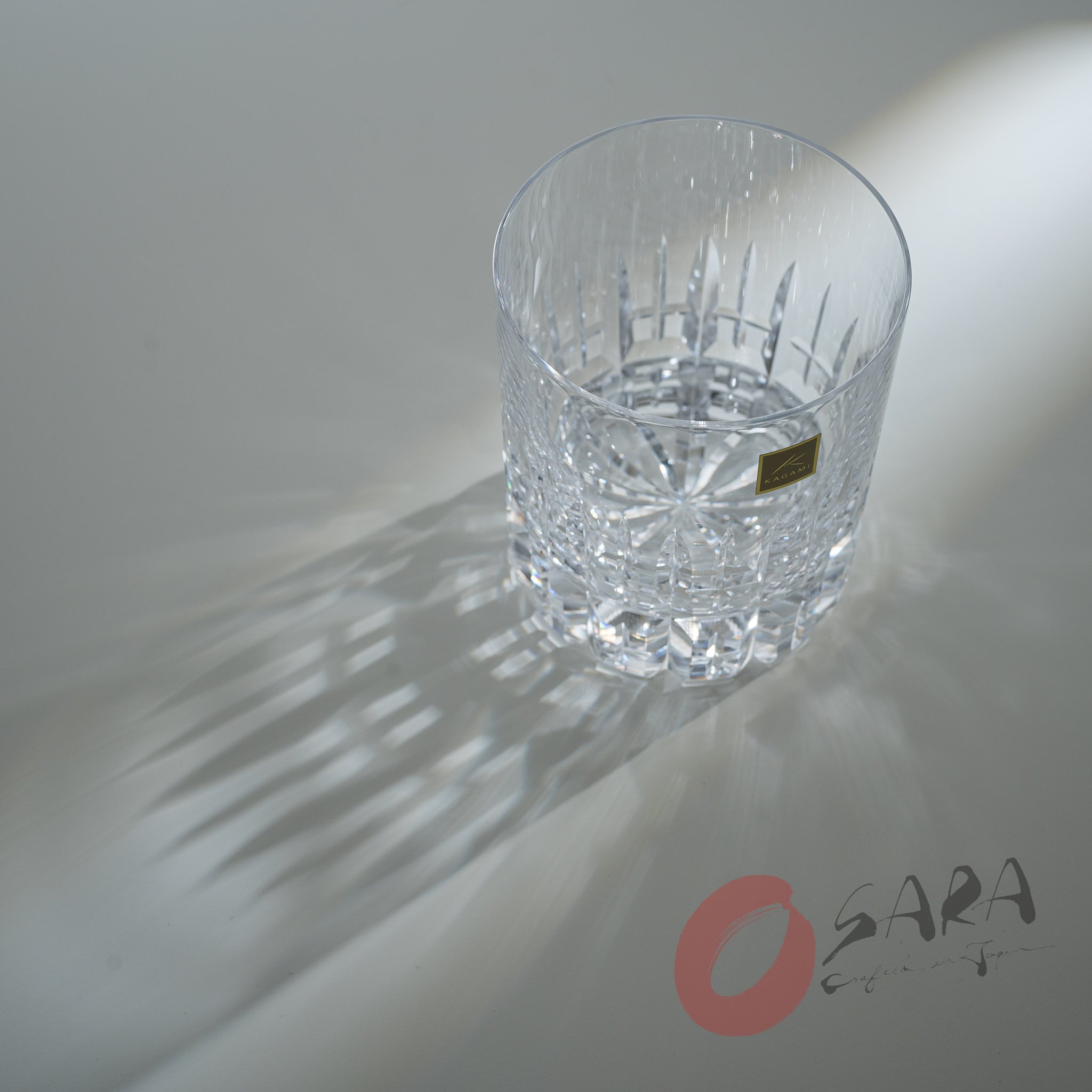 Premium KAGAMI Crystal Japanese Handmade Whiskey Glass Set - 370ml Icicle Design for Bourbon, Scotch & Cocktails - Elegant Barware for Home Entertaining & Gift Giving