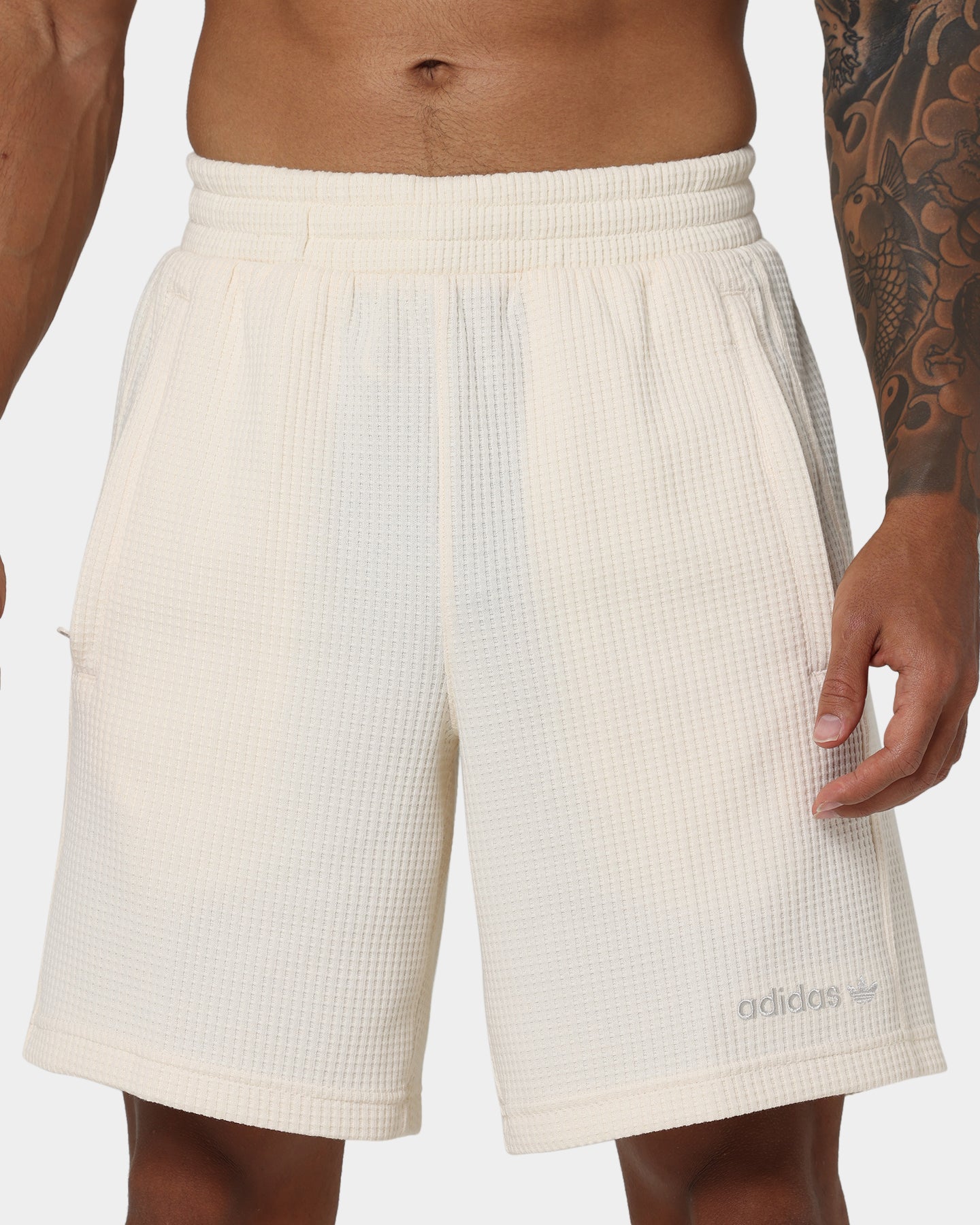 Adidas Waffle Running Shorts for Men - Wonder White - Lightweight Athletic Shorts for Jogging, Gym & Workout - Comfortable Training Shorts with Quick-Dry Fabric