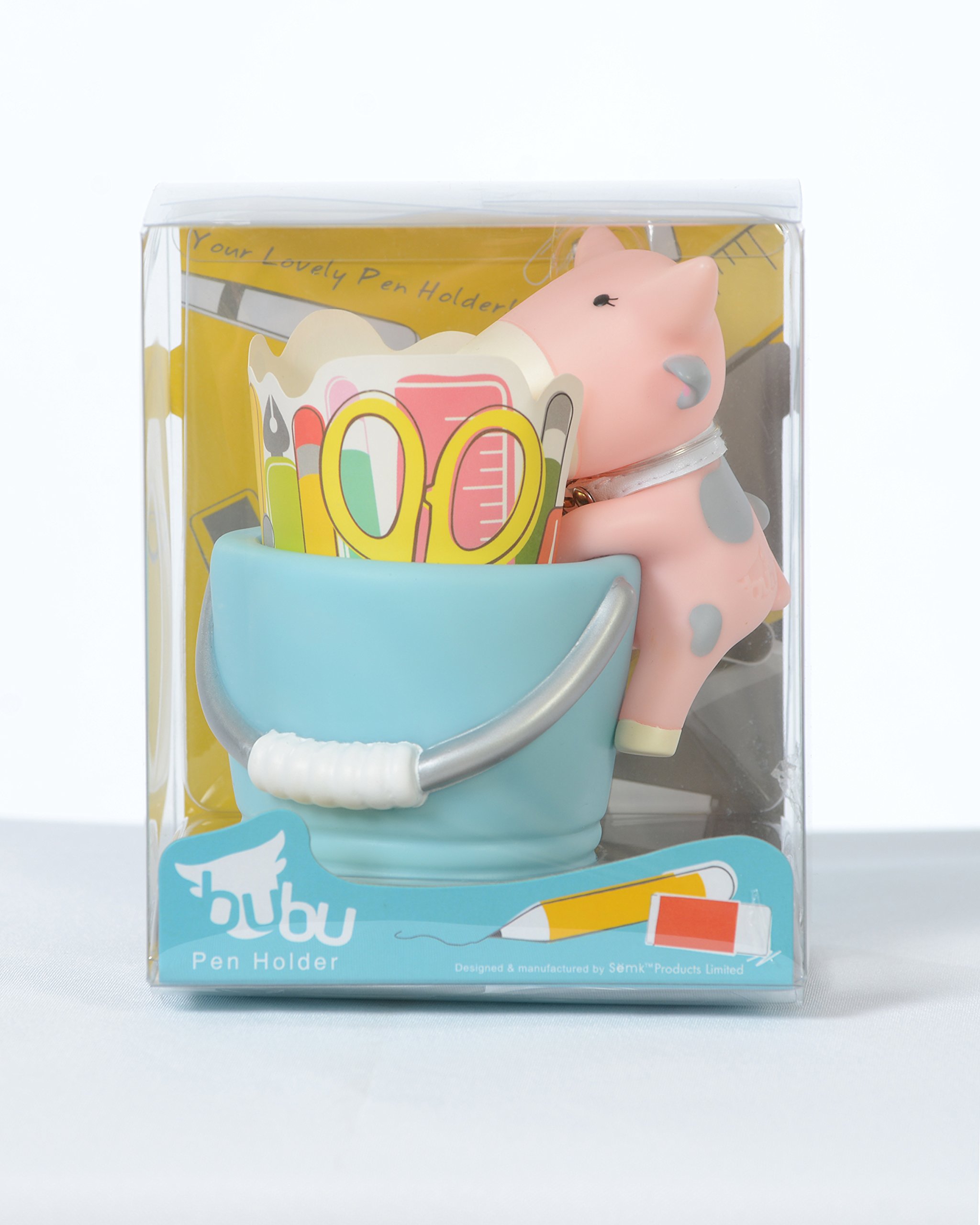 BuBu Pen & Pencil Holder - Desk Organizer for Office & School Supplies (Gray, Pink) - Perfect for Home, Office, Classroom & Study Desk Organization