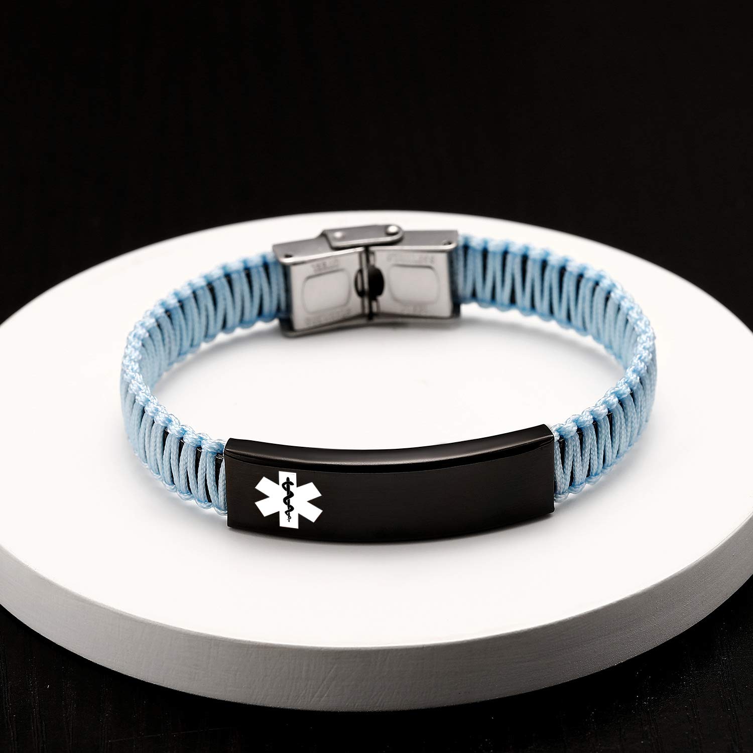 Diabetes Medical Alert ID Bracelet for Women & Men - Adjustable Handmade Nylon Braided Emergency Medical Bracelet - Perfect for Daily Wear, Travel & Emergency Situations