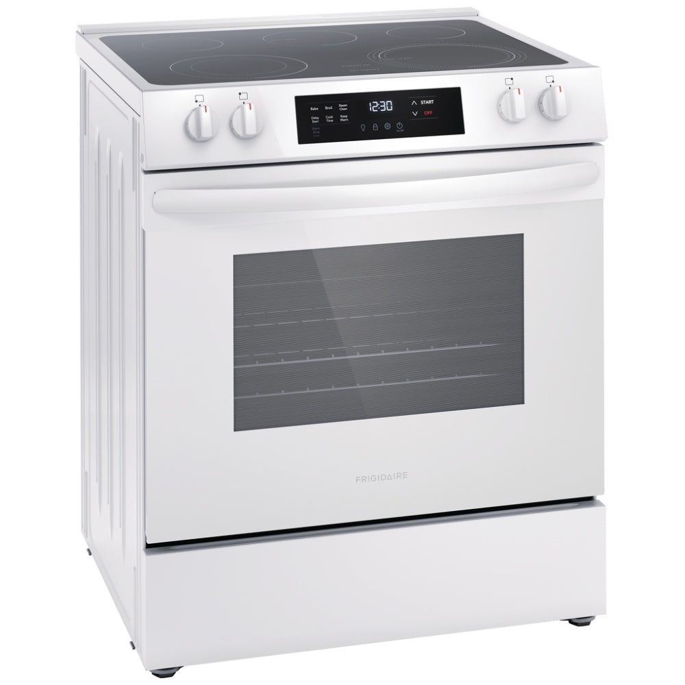 Frigidaire FCFE306CAW 30-Inch White Front Control Electric Range - Perfect for Modern Kitchens, Baking & Family Cooking