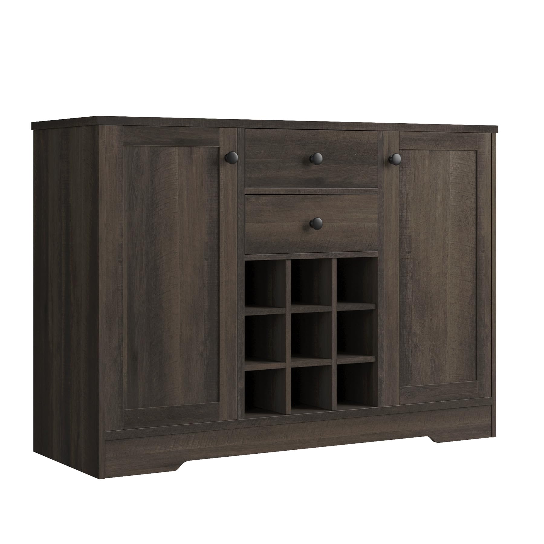Farmhouse Buffet Sideboard Bar Cabinet with 2 Drawers & Adjustable Shelves - 43.3