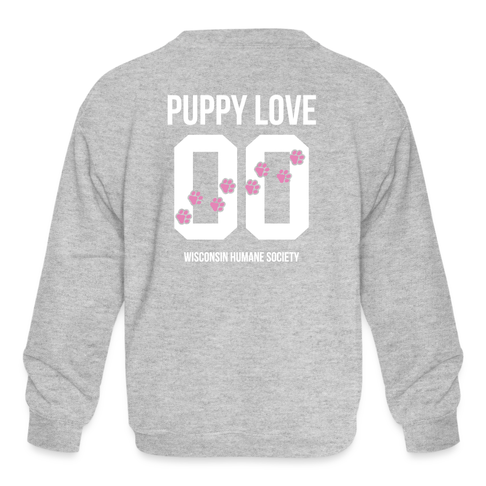 Pink Puppy Love Kids' Crewneck Sweatshirt - Soft Cotton Pullover Hoodie for Girls & Boys - Perfect for School, Playdates & Family Outings