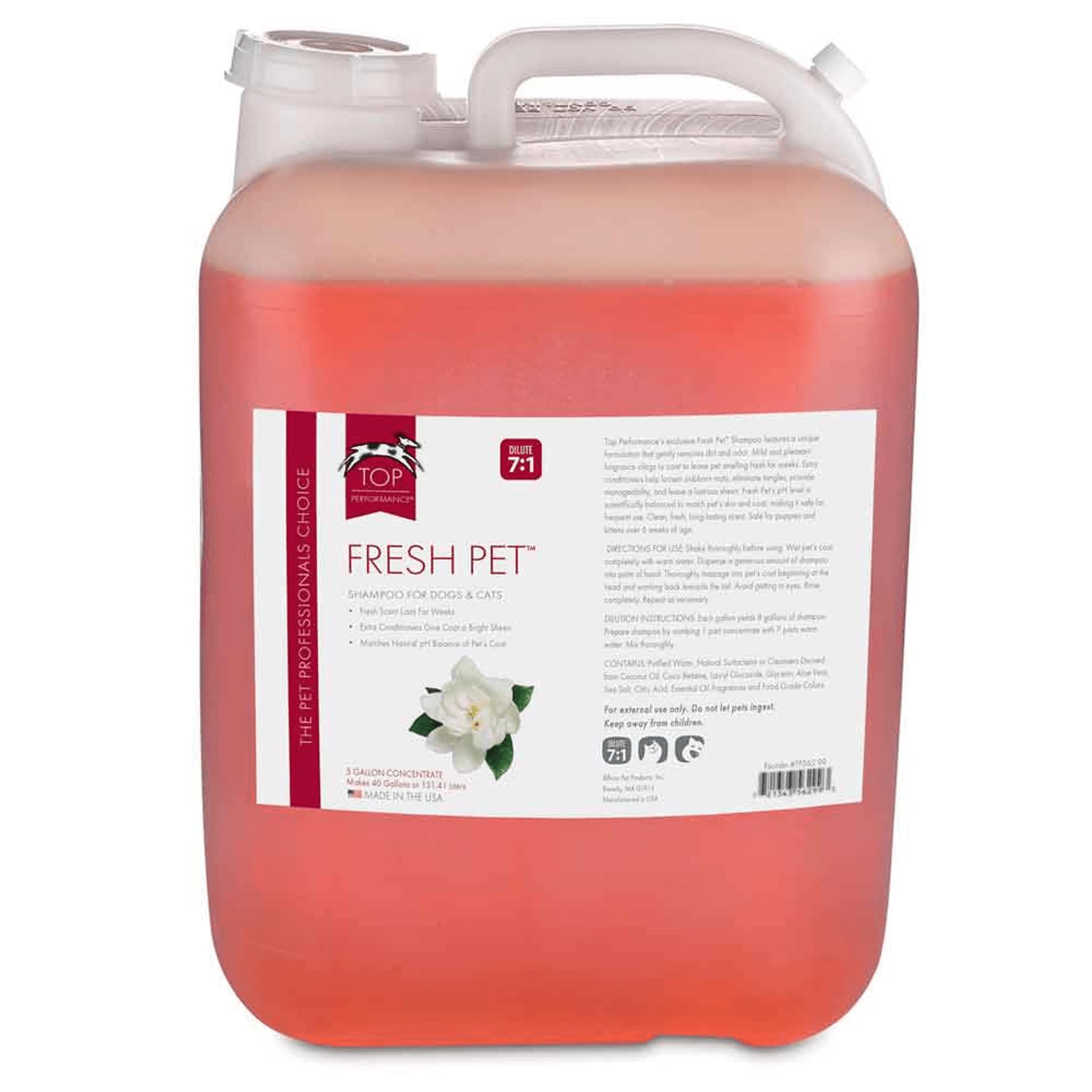 Premium 5-Gallon Fresh Scent Dog & Cat Shampoo - Hypoallergenic, pH Balanced for Pets - Ideal for Grooming Salons, Kennels & Multi-Pet Households