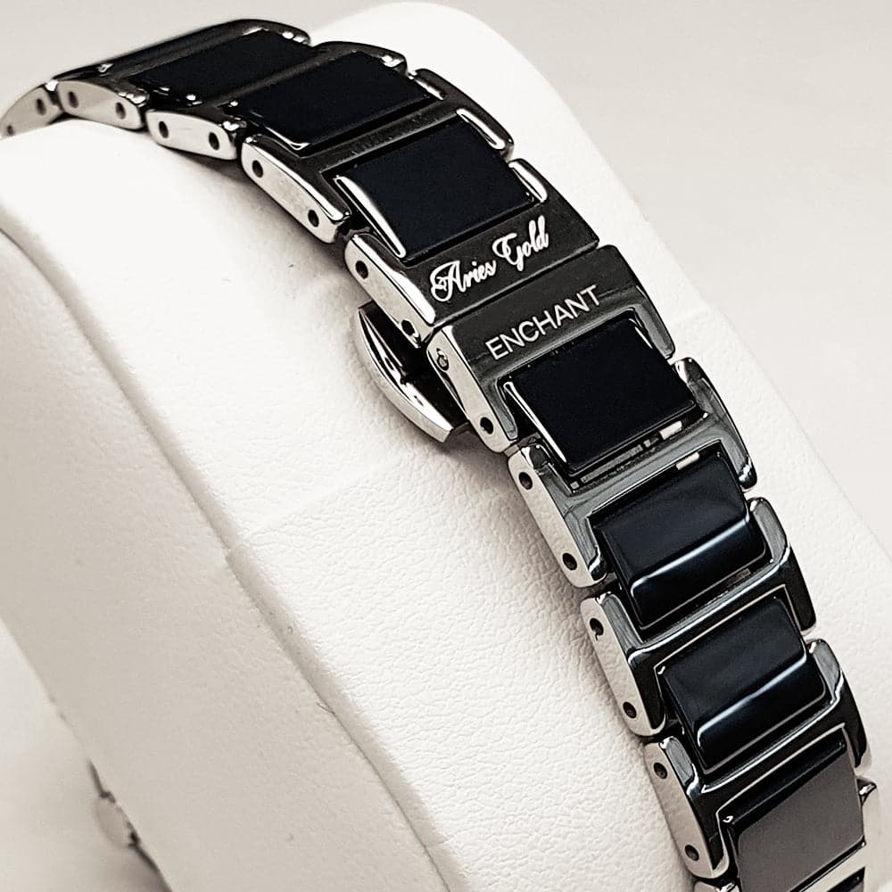 Aries Gold Enchant Persia L 5006Z S BKMP Black Ceramic Women's Watch - Elegant Timepiece for Business, Parties & Special Occasions