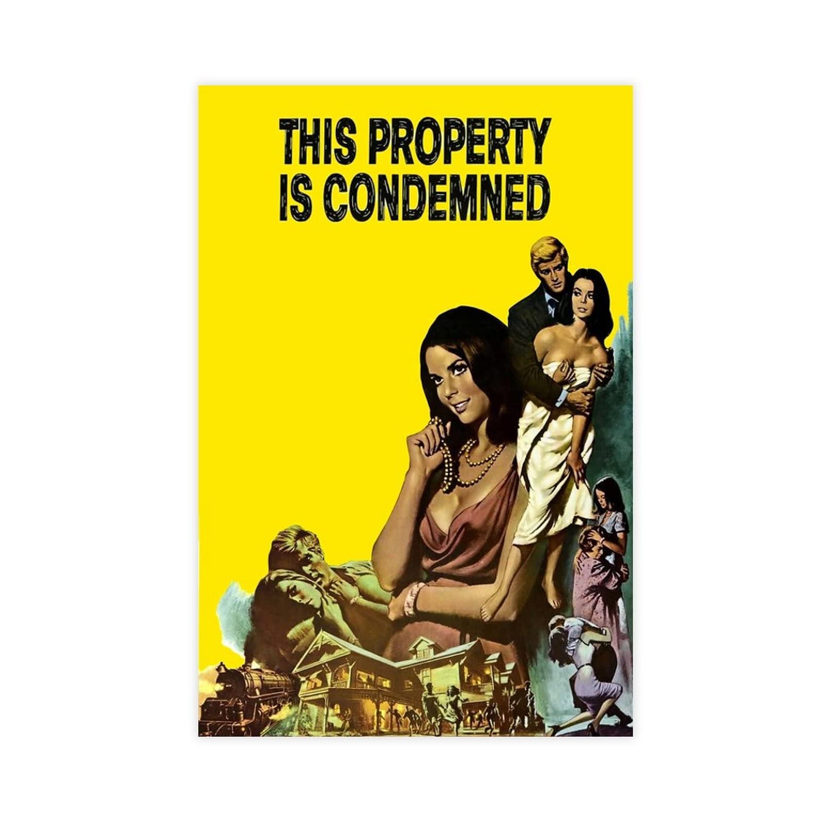 This Property Is Condemned Classic Movie Poster Art - 20x30 Inch (50x75cm) Unframed Canvas Print - Vintage Film Decor for Bedroom, Office & Man Cave - Perfect Gift for Movie Lovers & Collectors