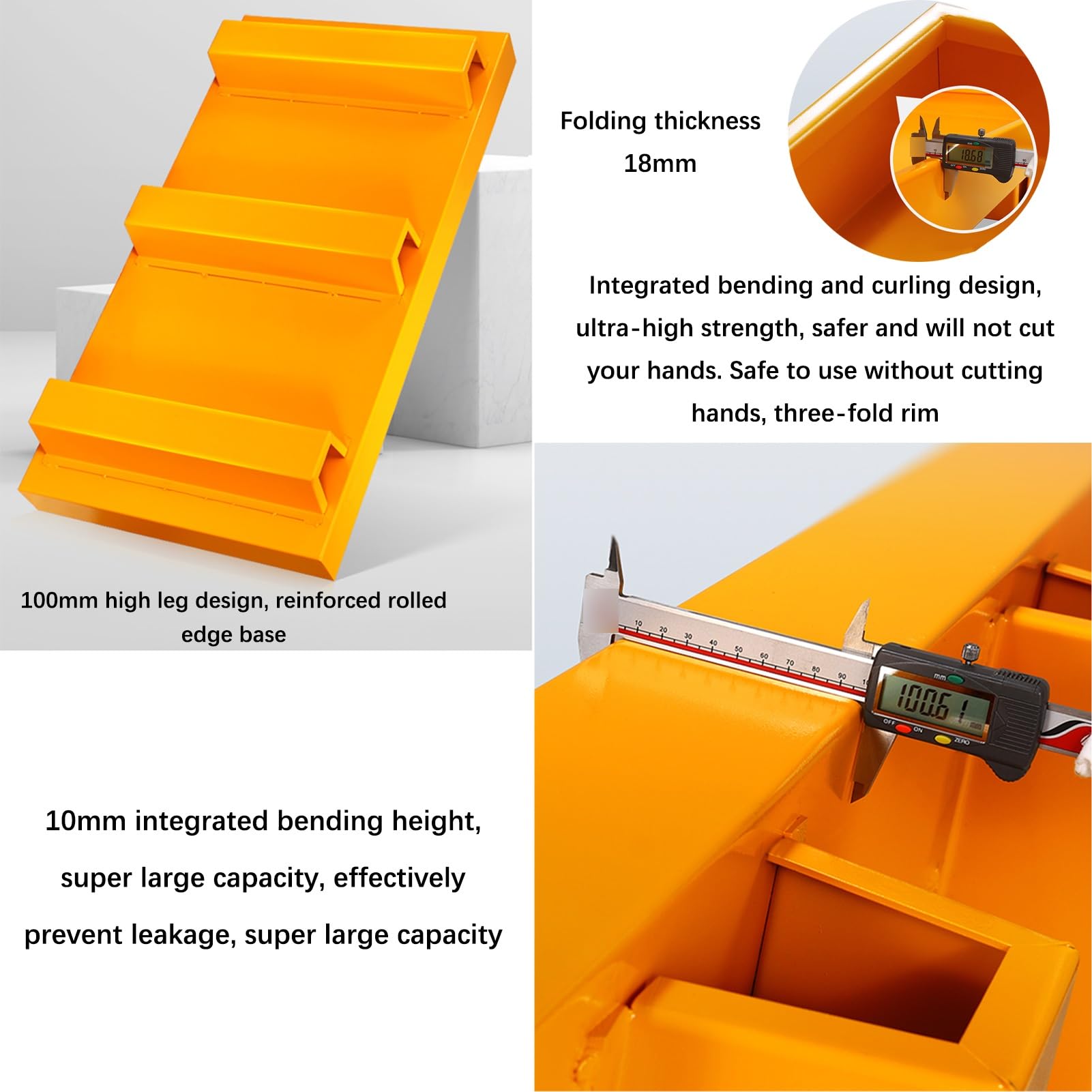 **Spill Containment Pallet with Drain & Wheels - 65x65 Inch Yellow Leakproof Tray for Industrial Warehouses, Factories & Garages - Ideal for Washing Machines, Oil Drums & Chemical Storage**