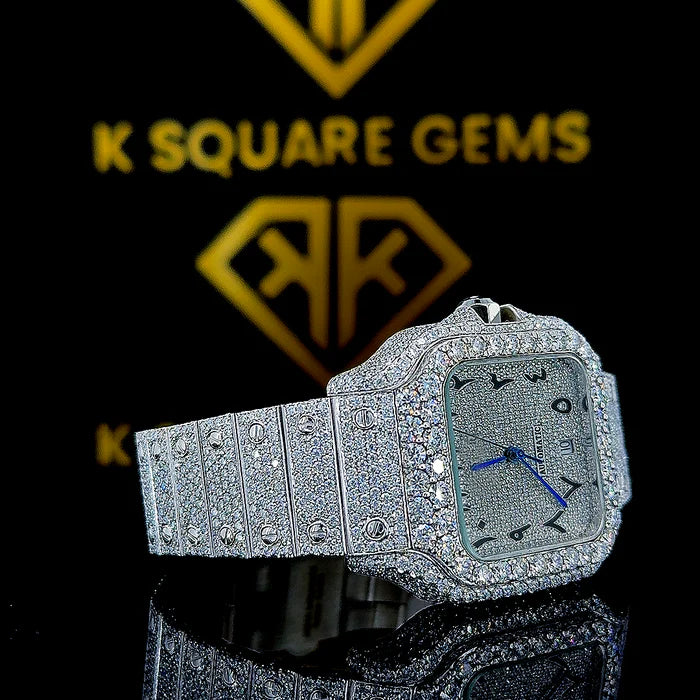 Luxury Moissanite Iced Out Watch for Men - Swiss Automatic Movement - Perfect for Formal Events & Special Occasions