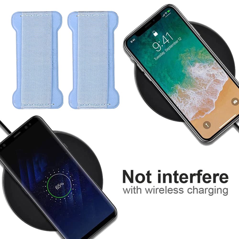 Universal Phone Grip Holder for Hands - 2 Pack Finger Strap Phone Holder with Selfie Grip, Compatible with Most Smartphones (Light Blue) - Perfect for Selfies, Gaming, and One-Handed Phone Use