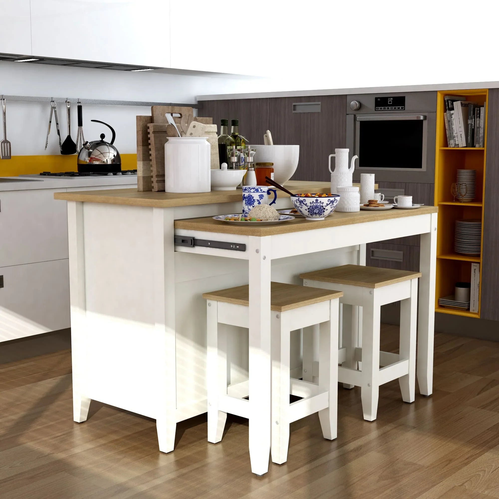 Anderson Teak Delphi 53-Inch Kitchen Island Cabinet with Storage - KC 053 - Perfect for Small Kitchens, Breakfast Bars & Open Concept Living Spaces