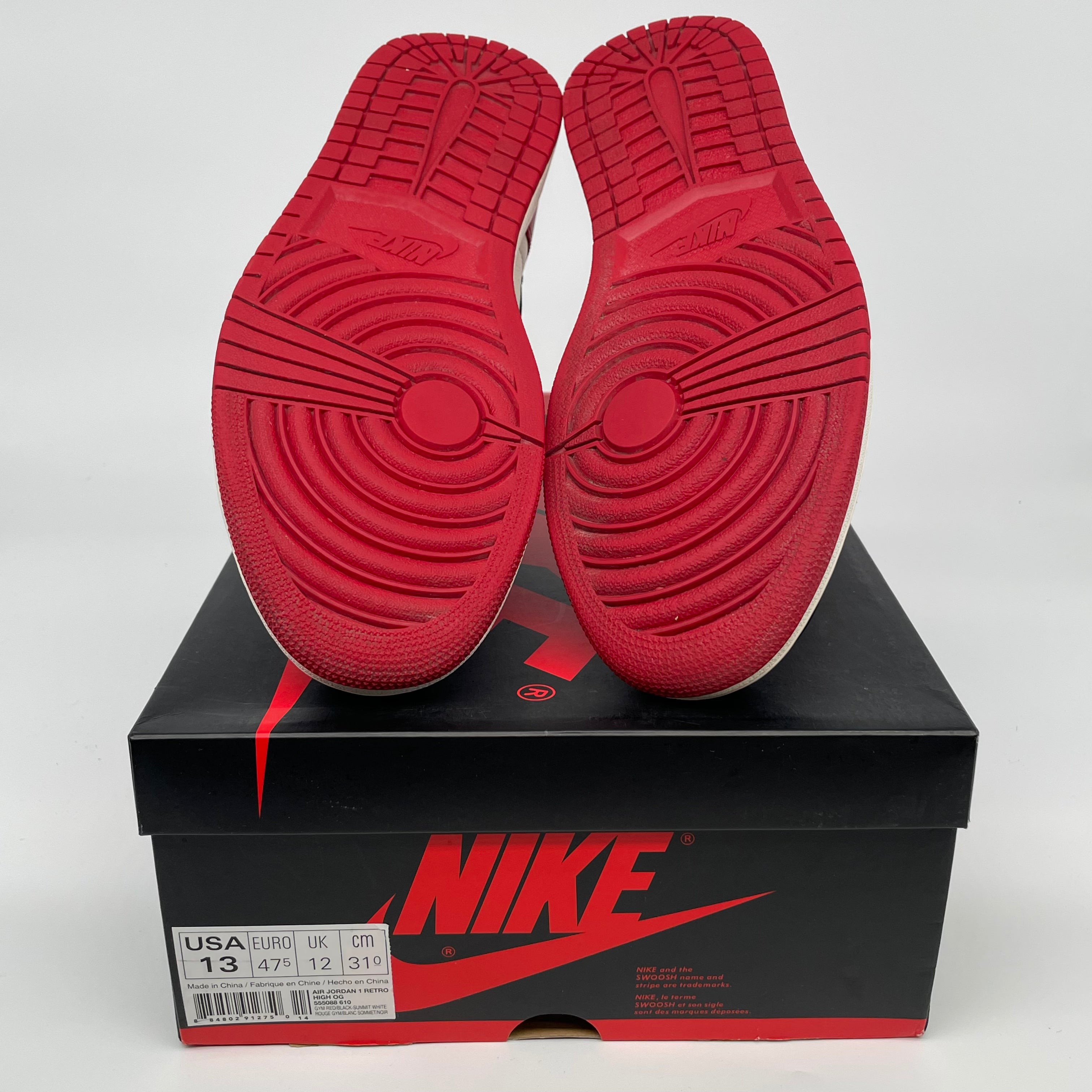 Air Jordan 1 Retro High Bred Toe Men's Basketball Shoes Size 13 - 555088-610 | Authentic Nike Sneakers for Streetwear, Sports & Collectors