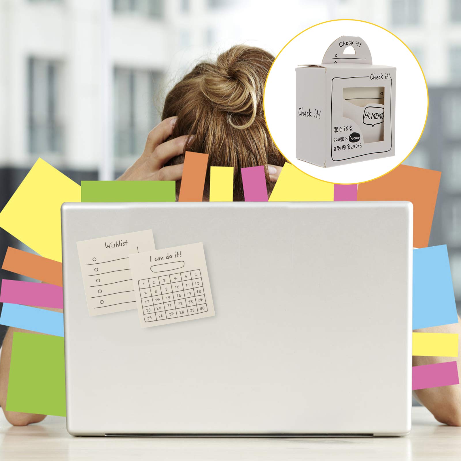 Colorful Cartoon Sticky Notes Set - 1 Pack Adhesive Index Tabs, Memo Pads & Labels for Notebooks, Planners, Scrapbooking - Fun Office & School Supplies for Organization