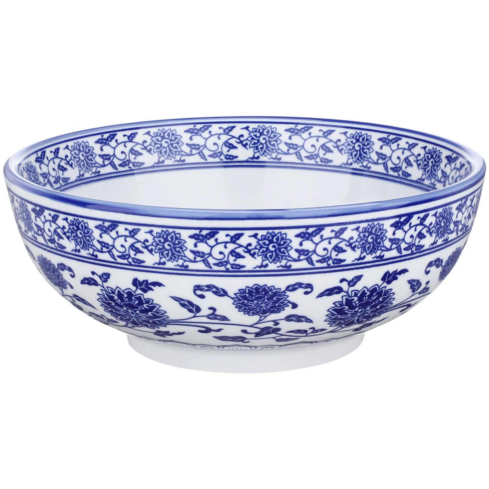 Premium Blue and White Porcelain Mixing Bowls Set - Chinese Style Ceramic Serving Bowls for Noodles, Soup, Salad, Pasta, Rice, Porridge & Fruits - Durable Ramen Bowl & Fruit Bowl - Perfect for Kitchen, Dining & Food Presentation