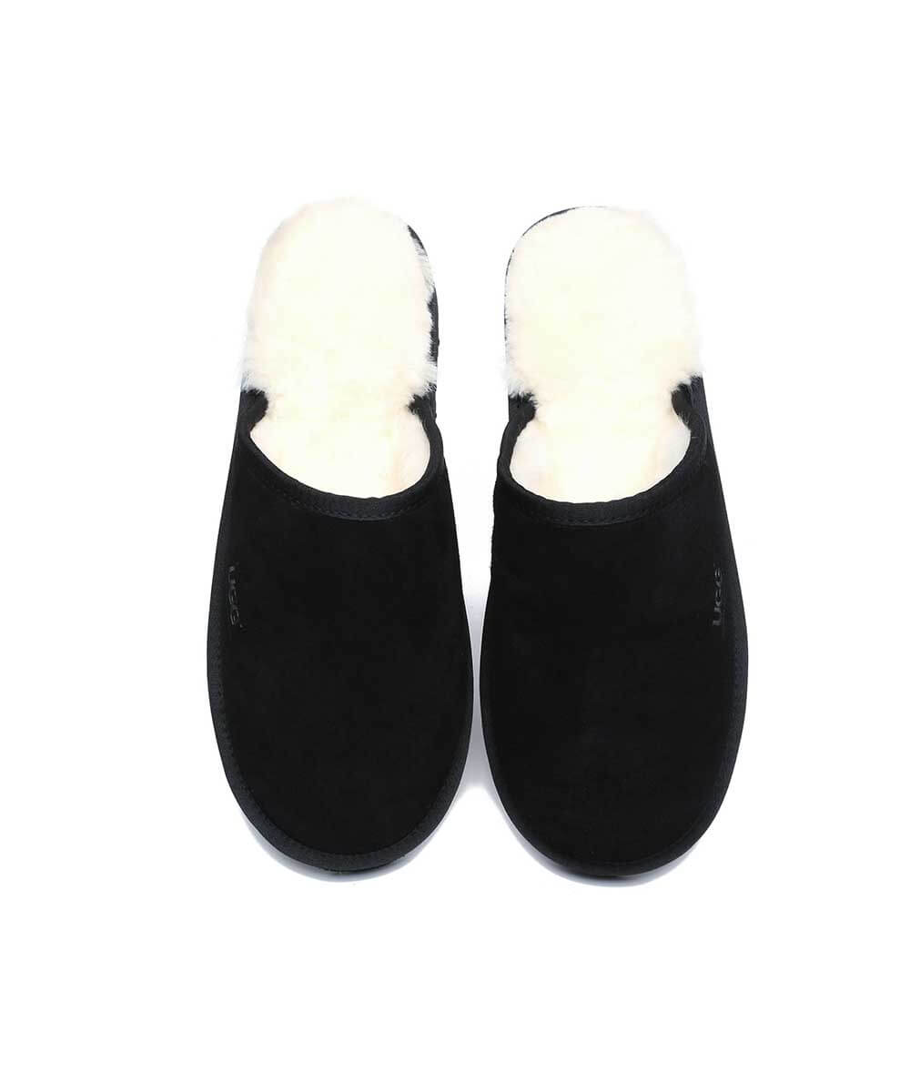 Men's UGG Ted Slippers - Cozy Indoor/Outdoor House Shoes with Soft Sheepskin Lining - Perfect for Home, Lounge & Quick Errands