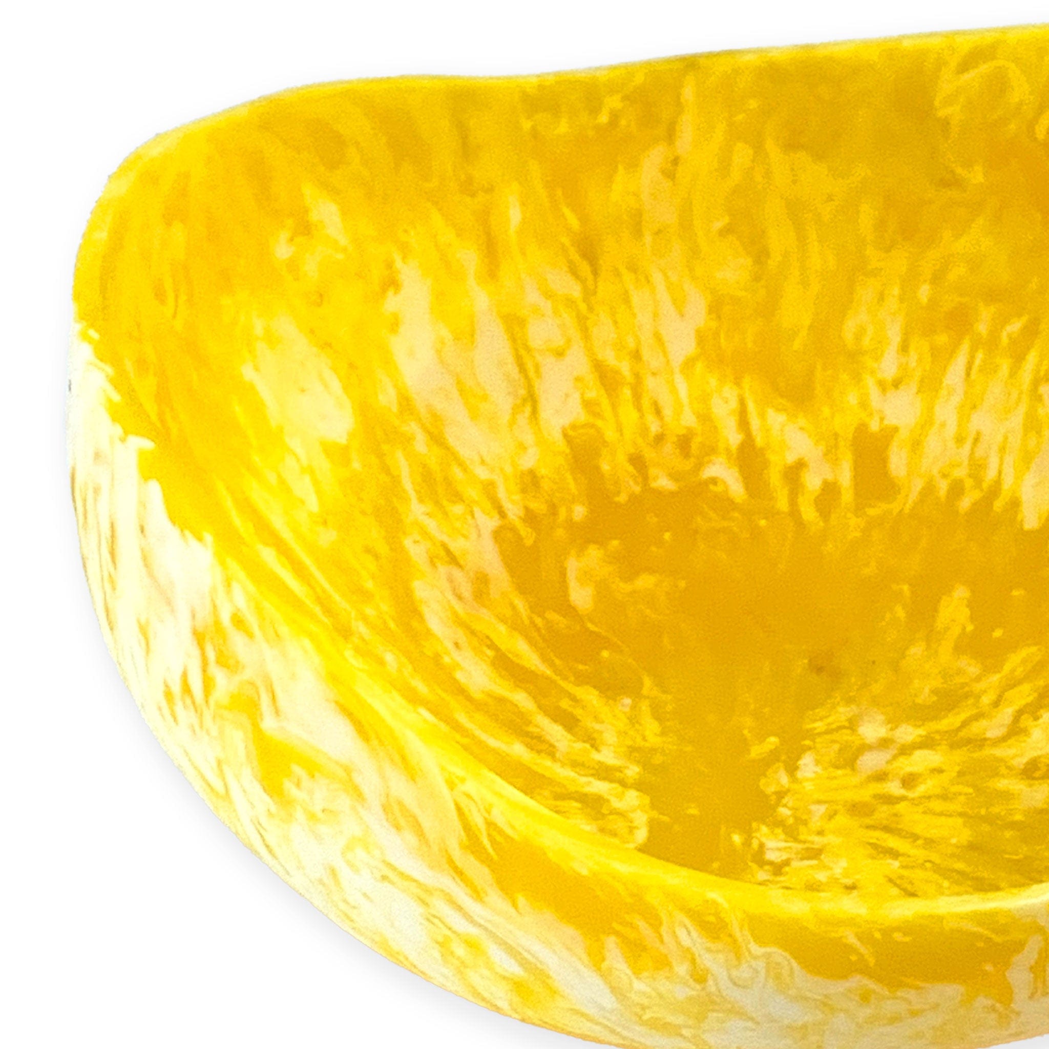 Handmade Resin Swirl Bowl - Decorative Buttercup Yellow Serving Dish for Fruits, Candy & Home Decor - Perfect for Dining Table Centerpiece, Wedding Favors & Gift Giving