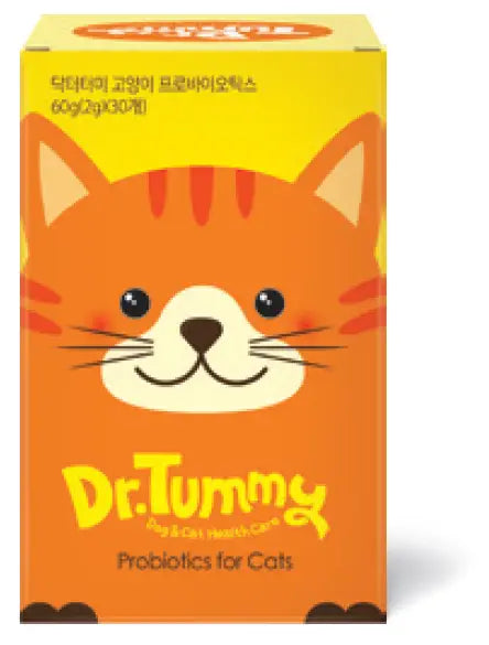 Dr Tummy Probiotics for Cats Powder - Digestive Health Supplement for Kittens & Adult Cats (30x2g Pack) | Supports Gut Flora & Immune System - Ideal for Diarrhea, Constipation & Sensitive Stomachs